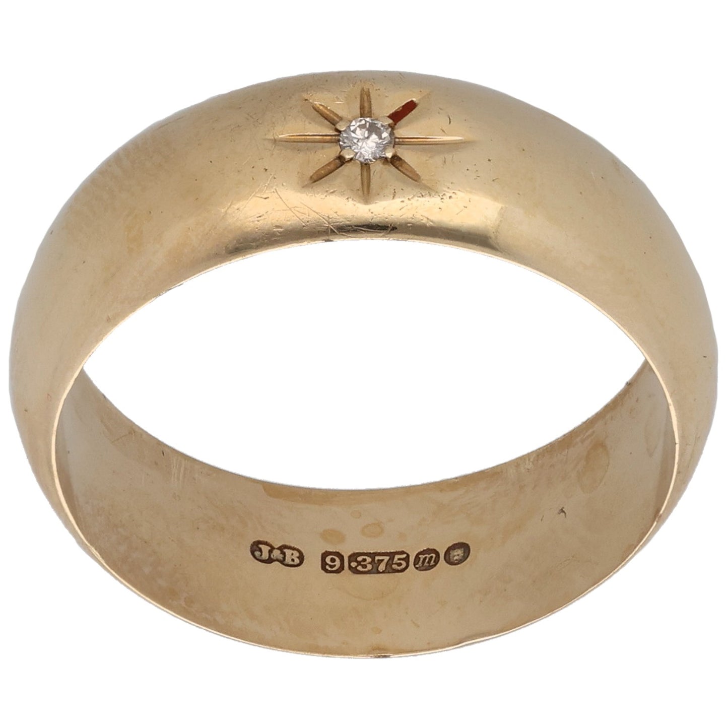 9ct Gold 0.02ct Diamond Wedding Ring Size Y