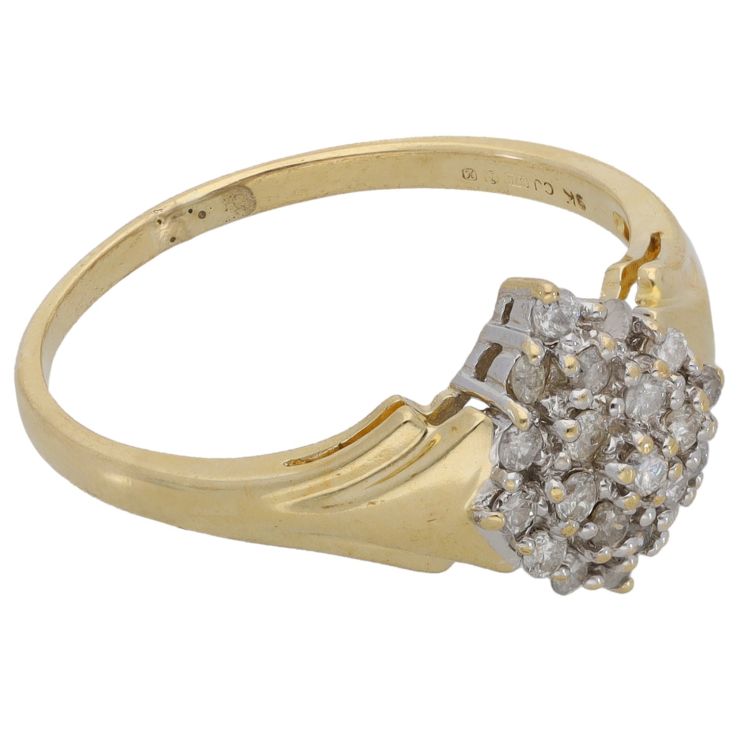 9ct Gold 0.33ct Diamond Cluster Ring Size R