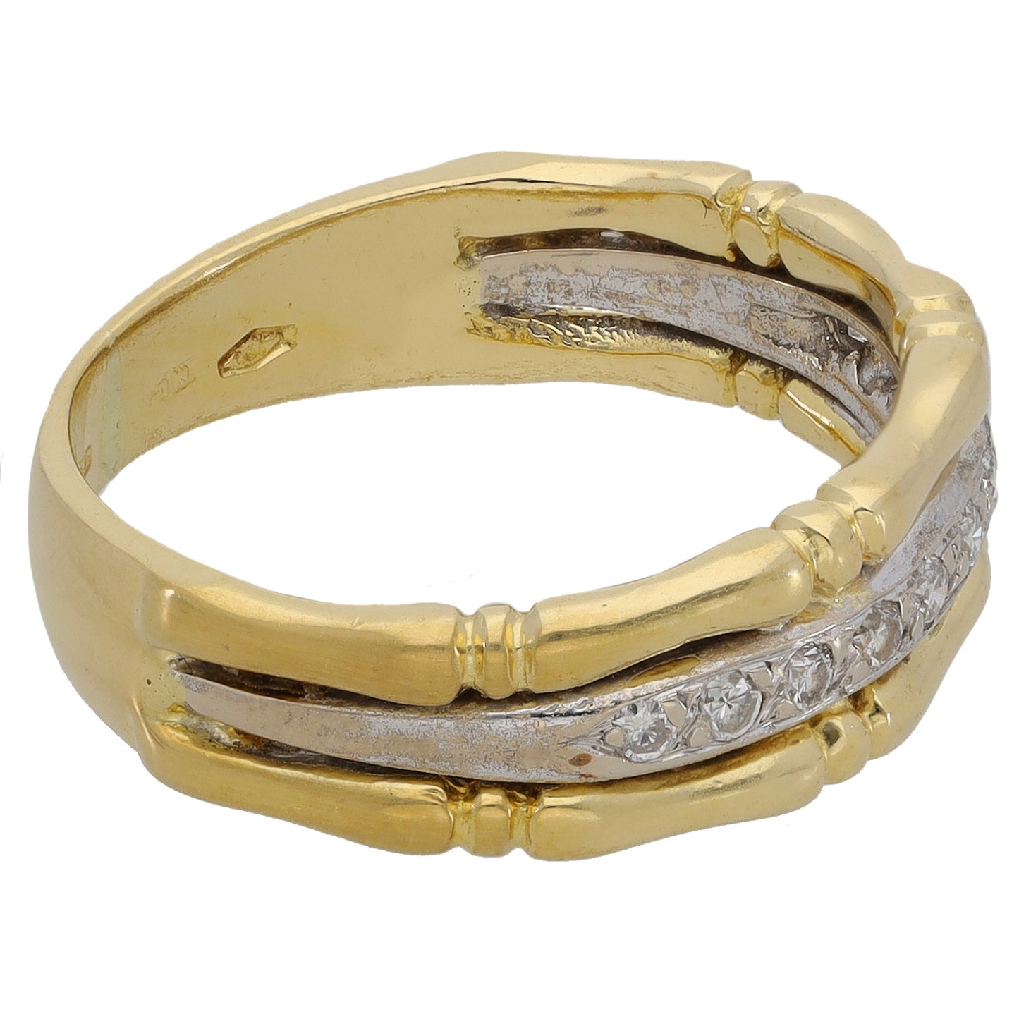 18ct Gold 0.11ct Diamond Half Eternity Ring Size L