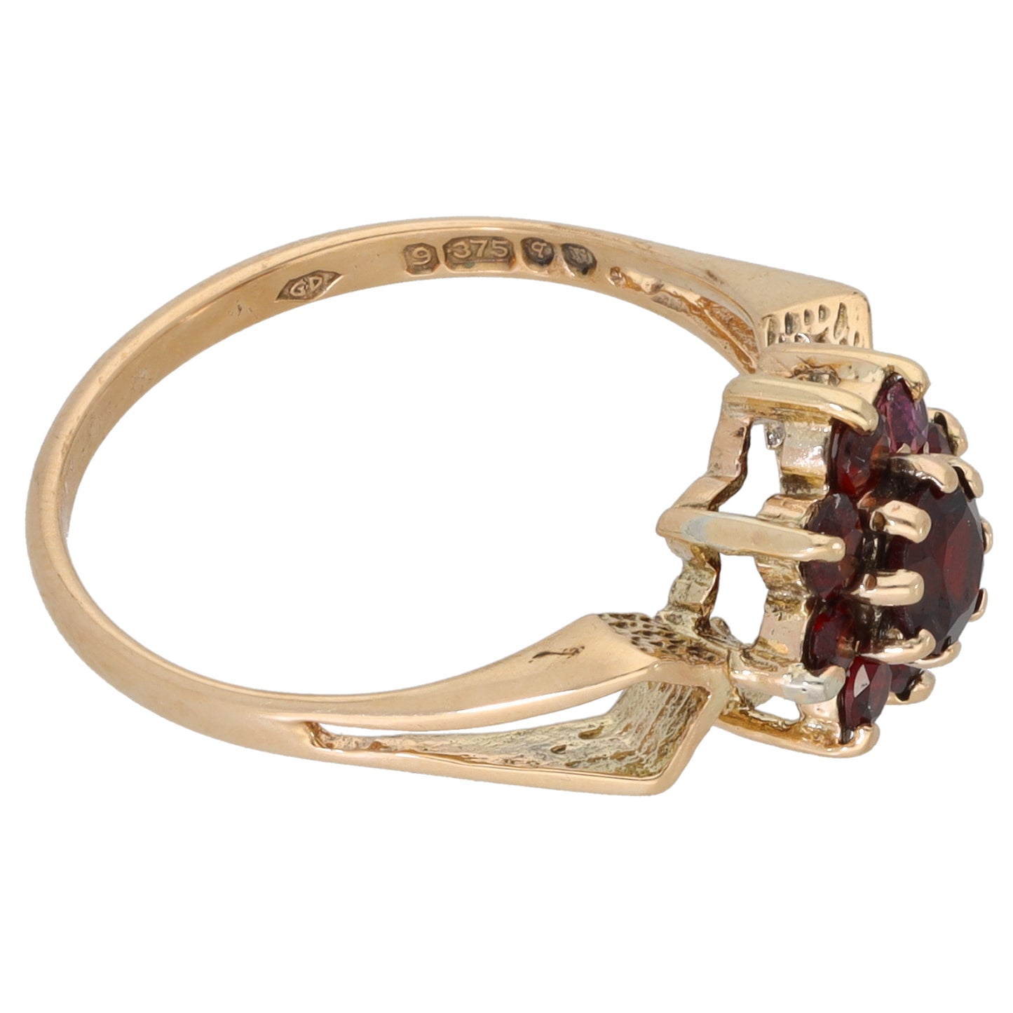 9ct Gold Garnet Dress/Cocktail Ring Size N