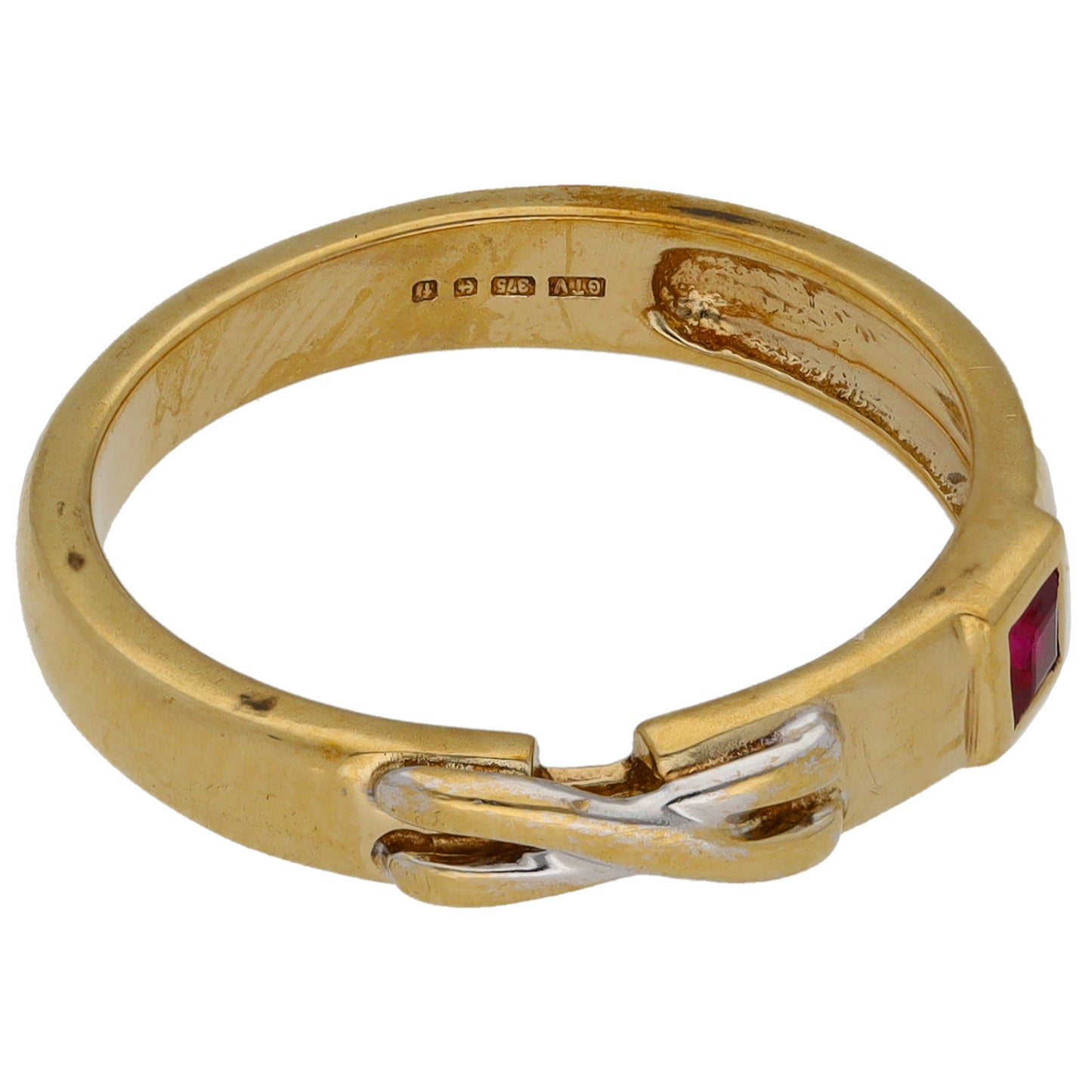 9ct Gold Man Made Ruby Alternative Ring Size N