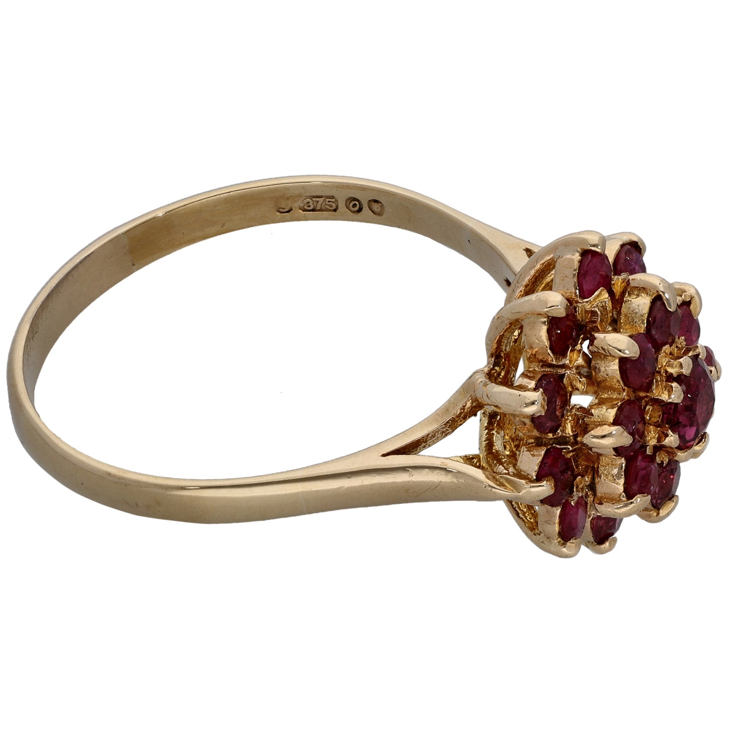 9ct Gold Ruby Dress/Cocktail Ring Size U