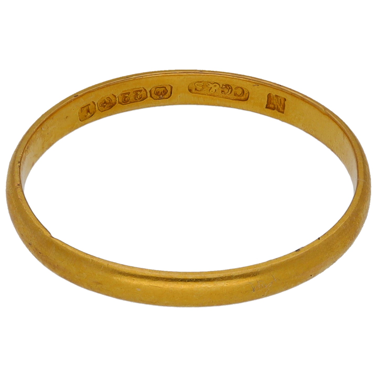 22ct Gold Plain Wedding Ring Size P