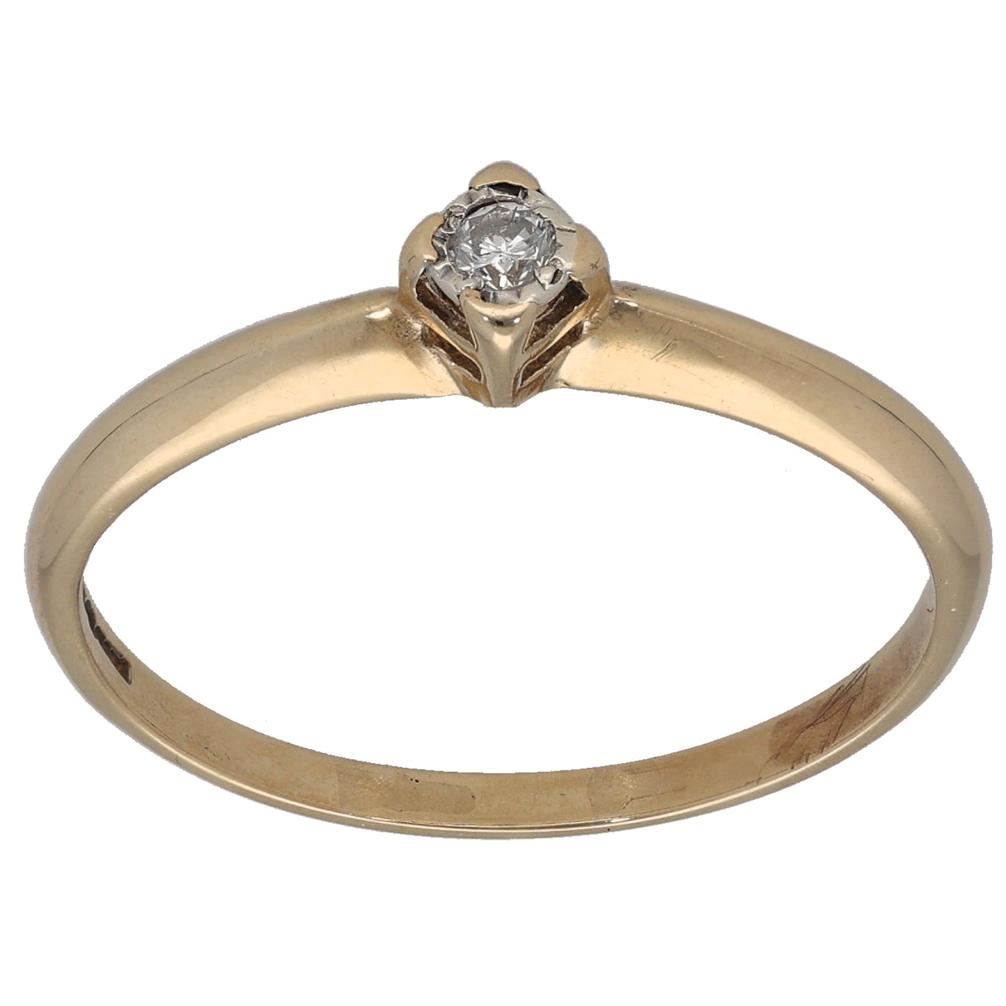 9ct Gold 0.03ct Diamond Solitaire Ring Size U