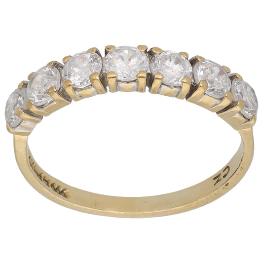 9ct Gold Cubic Zirconia Half Eternity Ring Size K