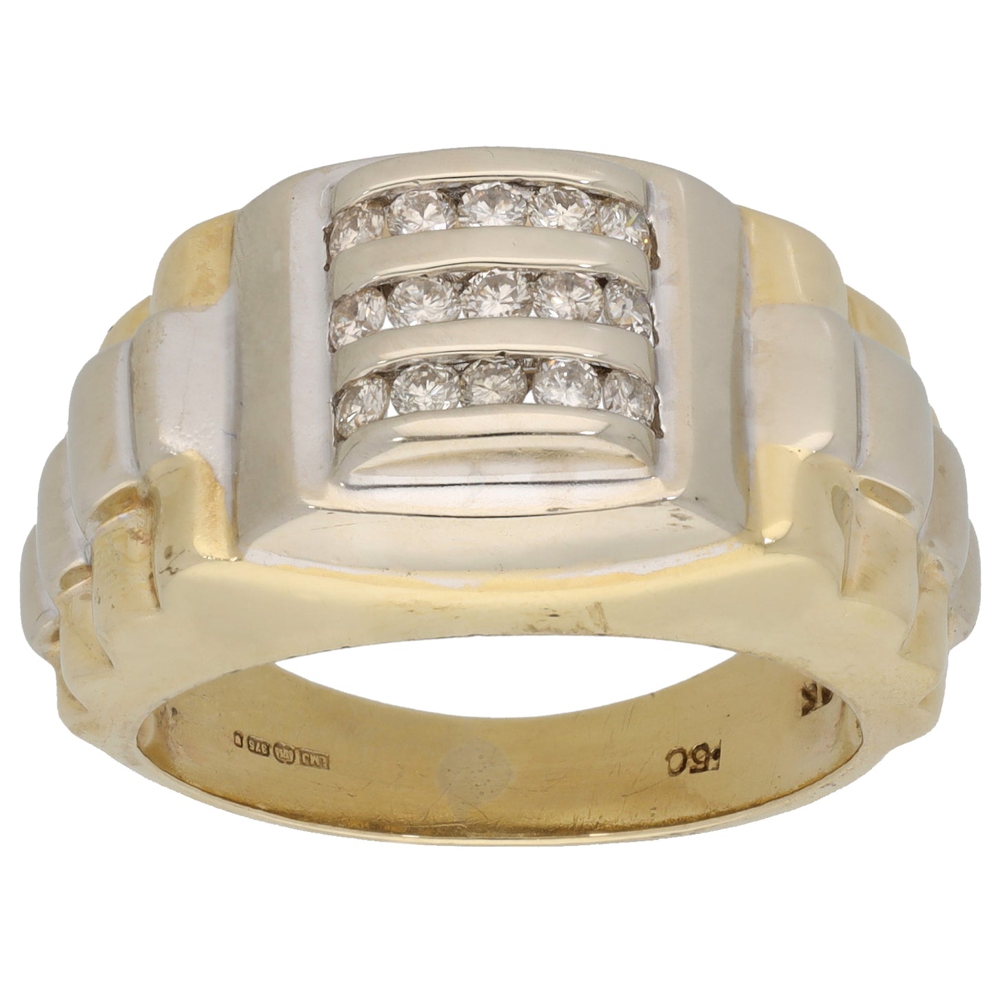 9ct Bicolour Gold 0.50ct Diamond Cluster Ring Size T
