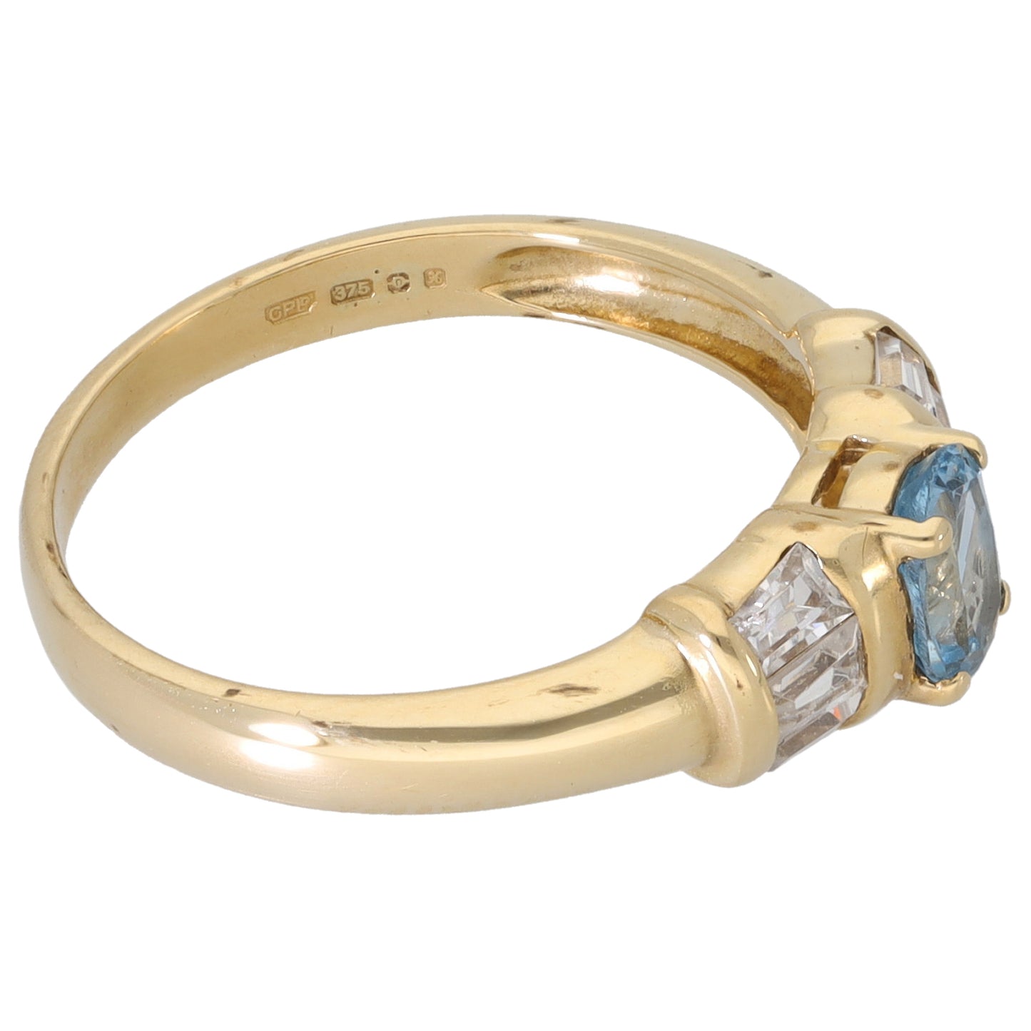 9ct Gold Topaz & Cubic Zirconia Dress/Cocktail Ring Size N