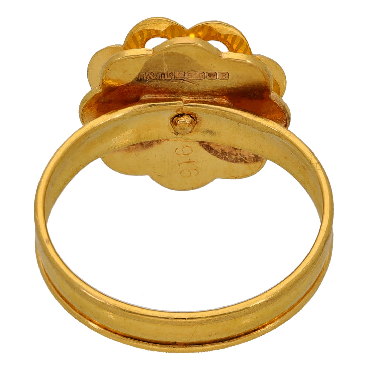 22ct Bicolour Gold Flower Ring Size L