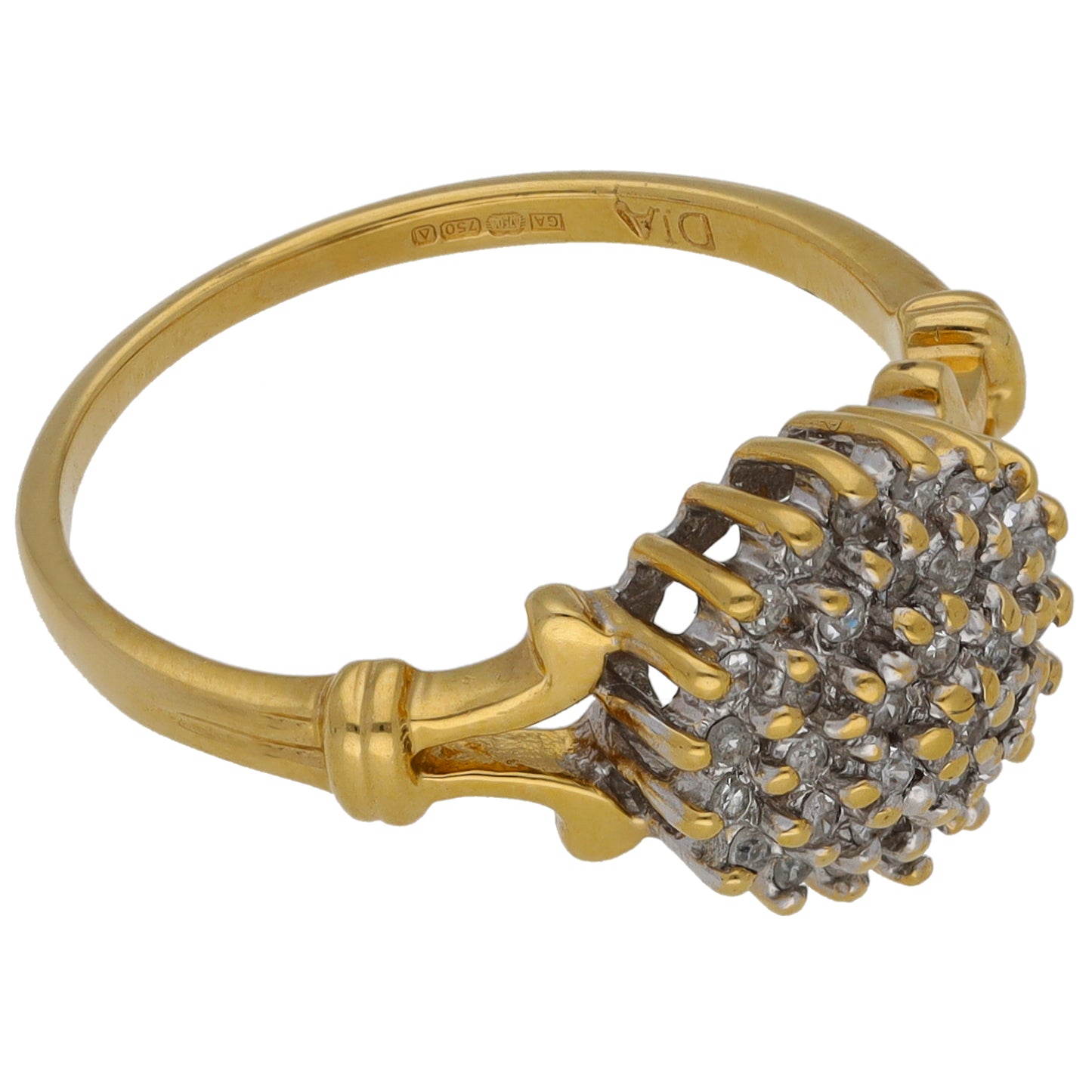 18ct Gold 0.25ct Diamond Cluster Ring Size P