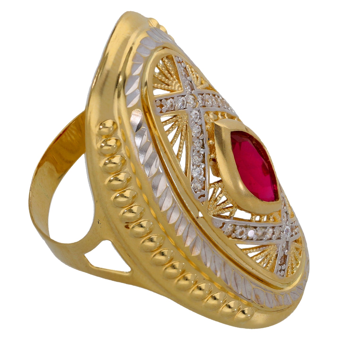 14ct Gold Imitation Dress/Cocktail Ring Size U