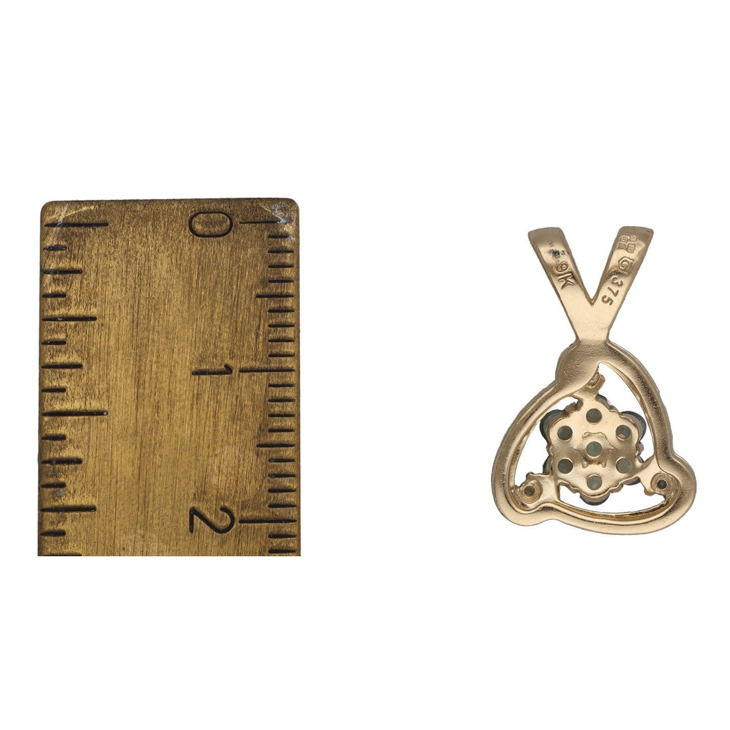9ct Gold Chrysoberyl & 0.03ct Diamond Dress/Cocktail Pendant