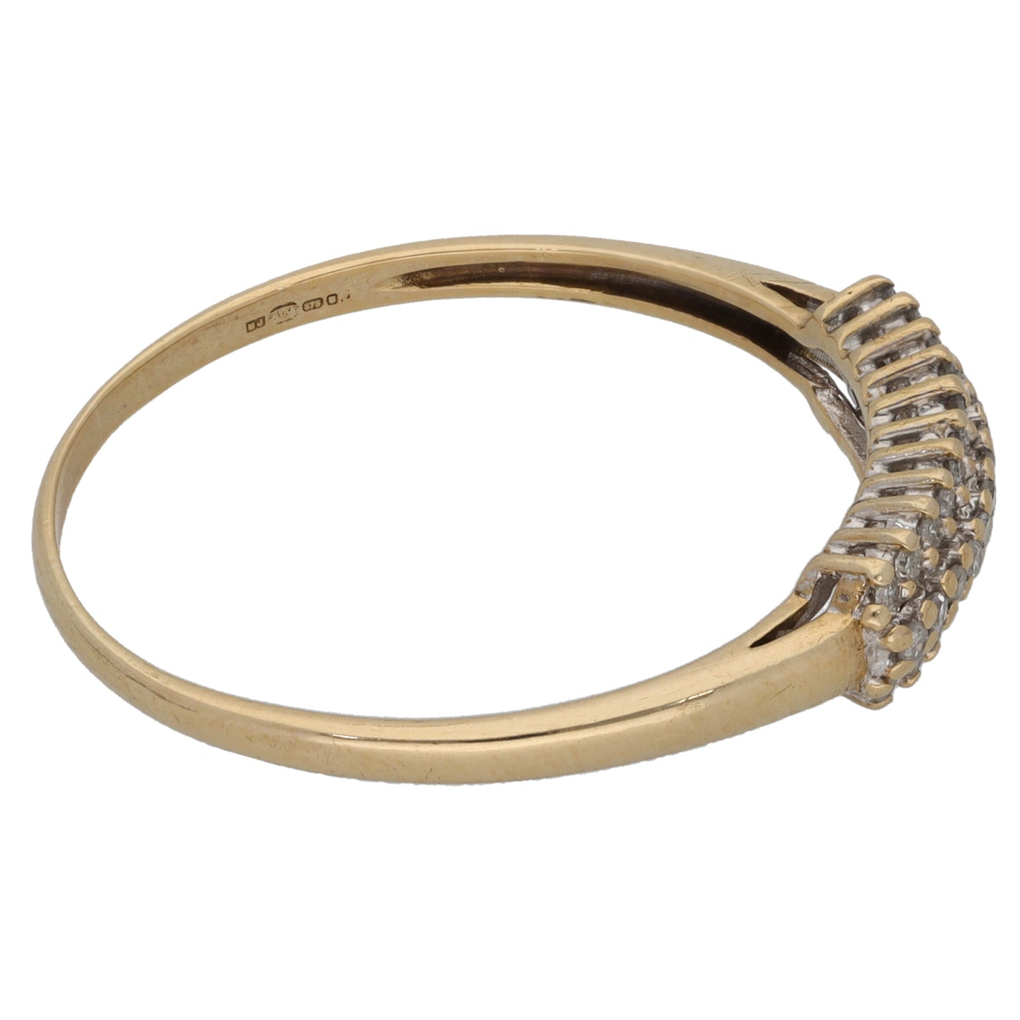 9ct Gold 0.15ct Diamond Half Eternity Ring Size U