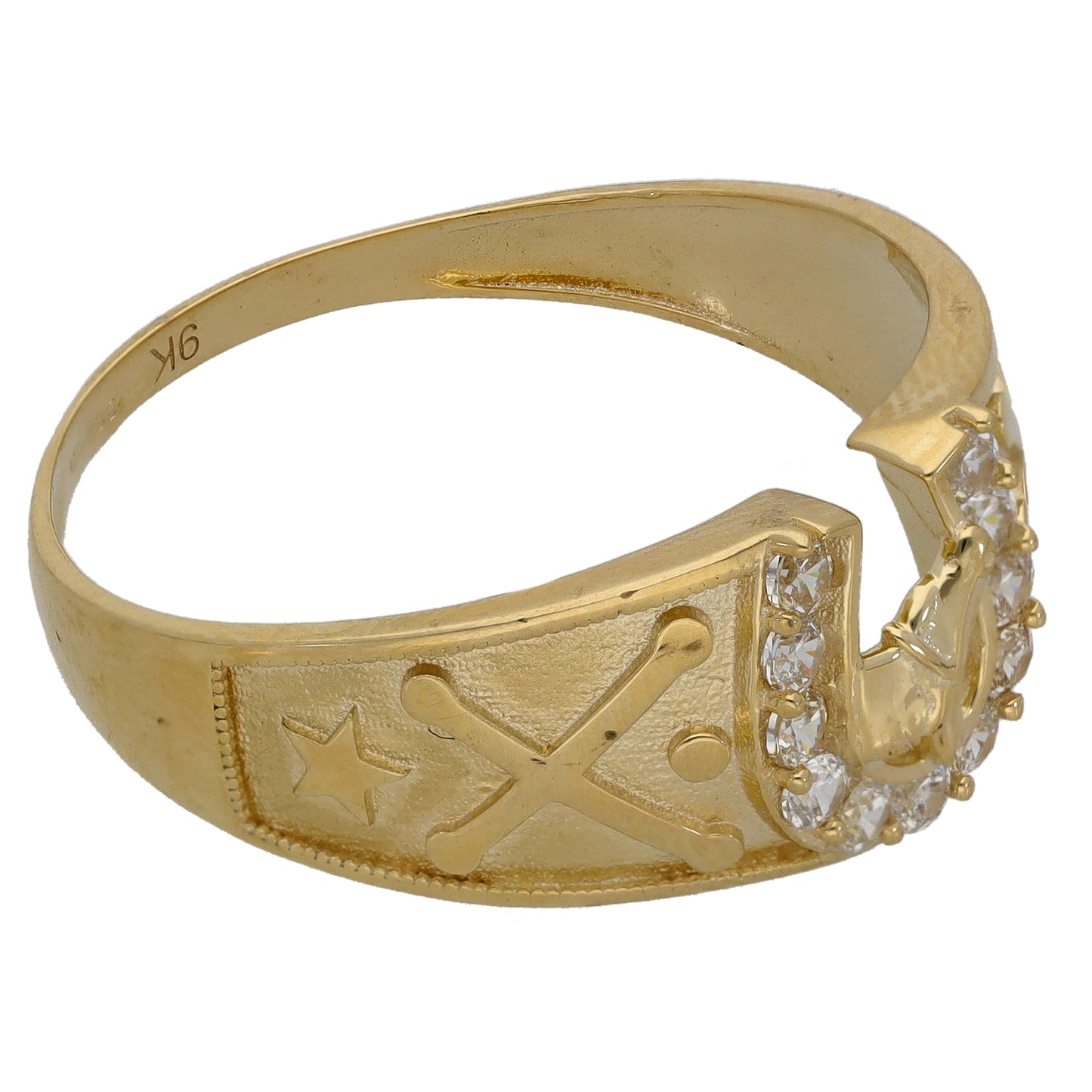 New 9ct Cubic Zirconia Horseshoe Ring Size V-Z+1