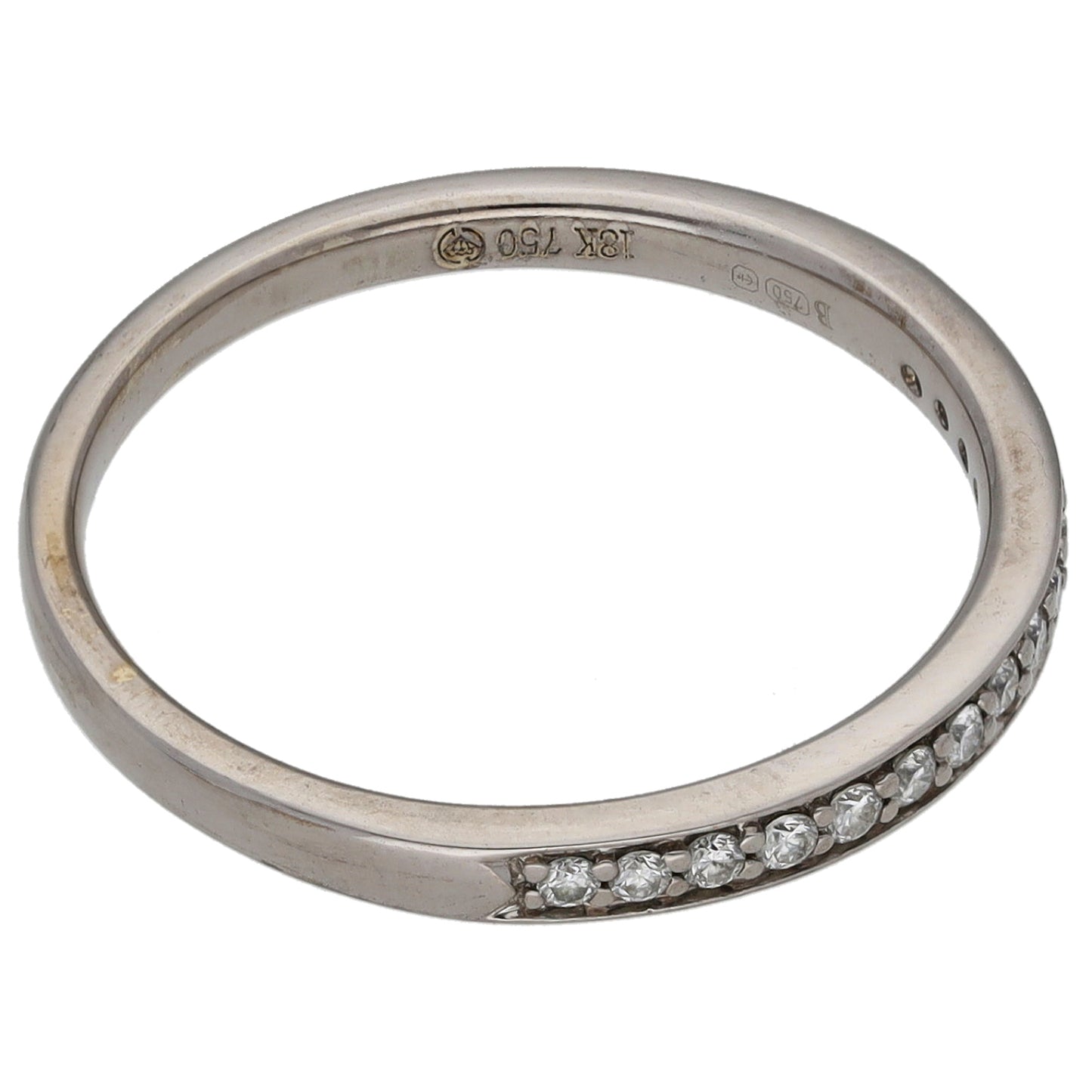 18ct Gold 0.13ct Diamond Half Eternity Ring Size N