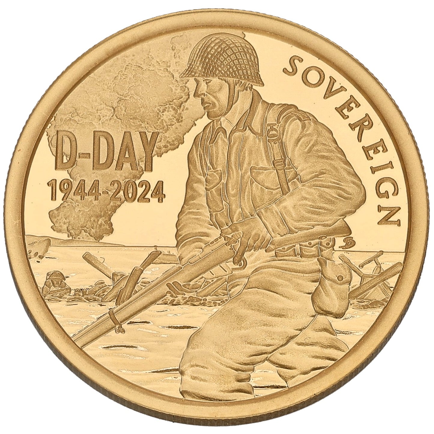 22ct Gold D-Day 80th Anniversary Full Sovereign Coin 2024