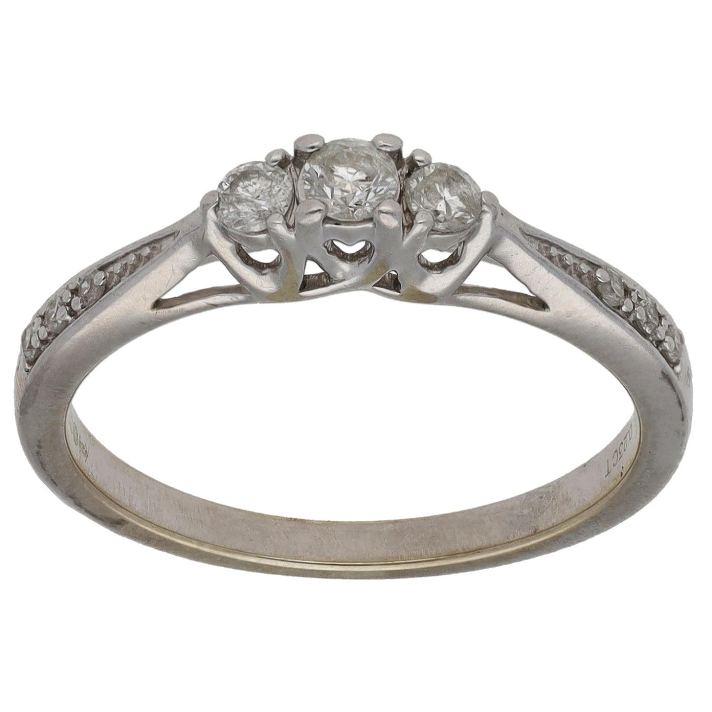 9ct White Gold 0.23ct Diamond Dress/Cocktail Ring Size N