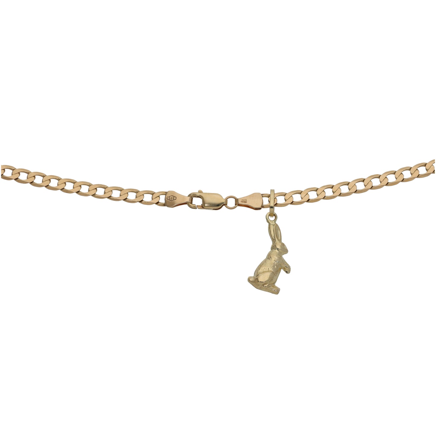 9ct Gold Rabbit Pendant With Chain