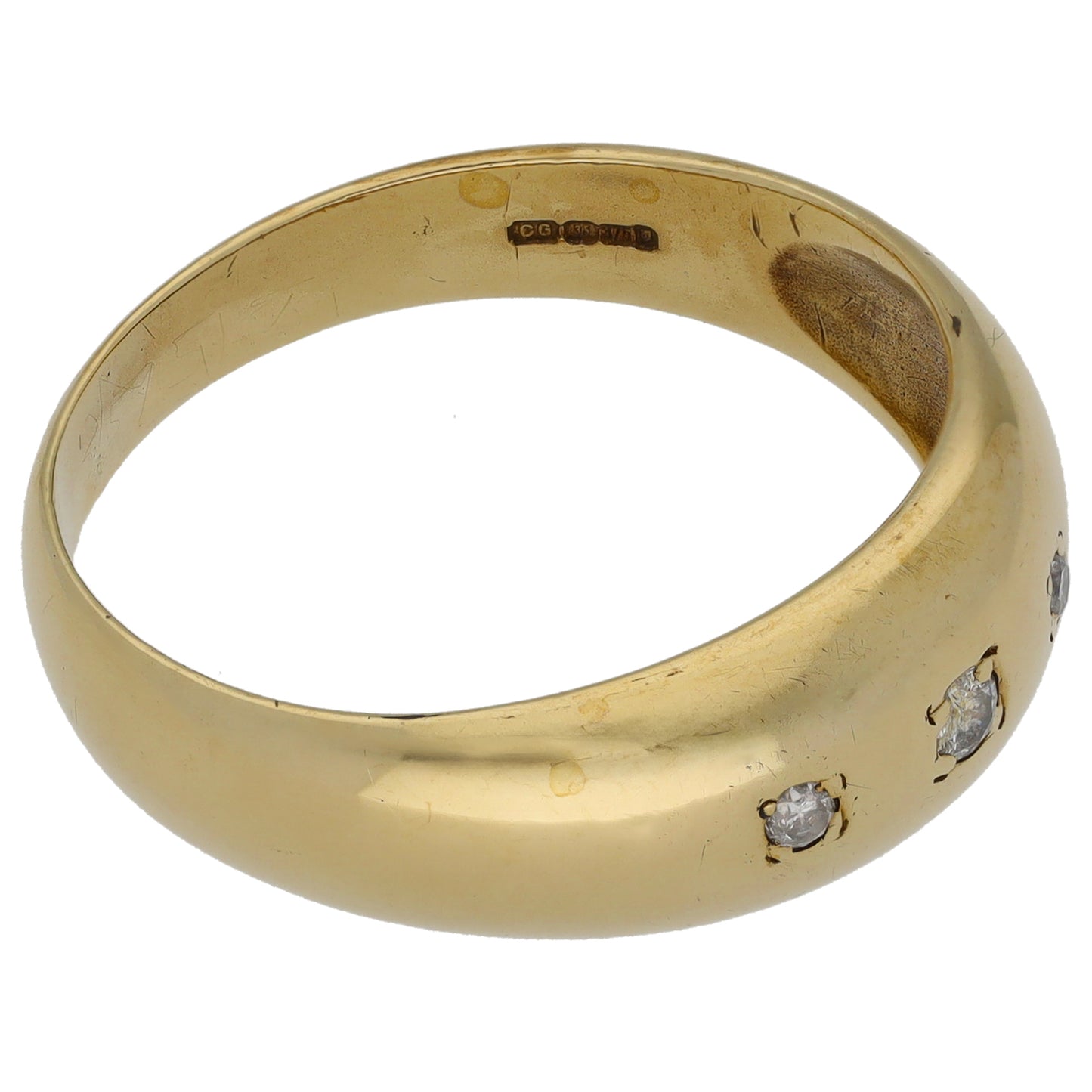 9ct Gold 0.10ct Diamond Trilogy Ring Size Y