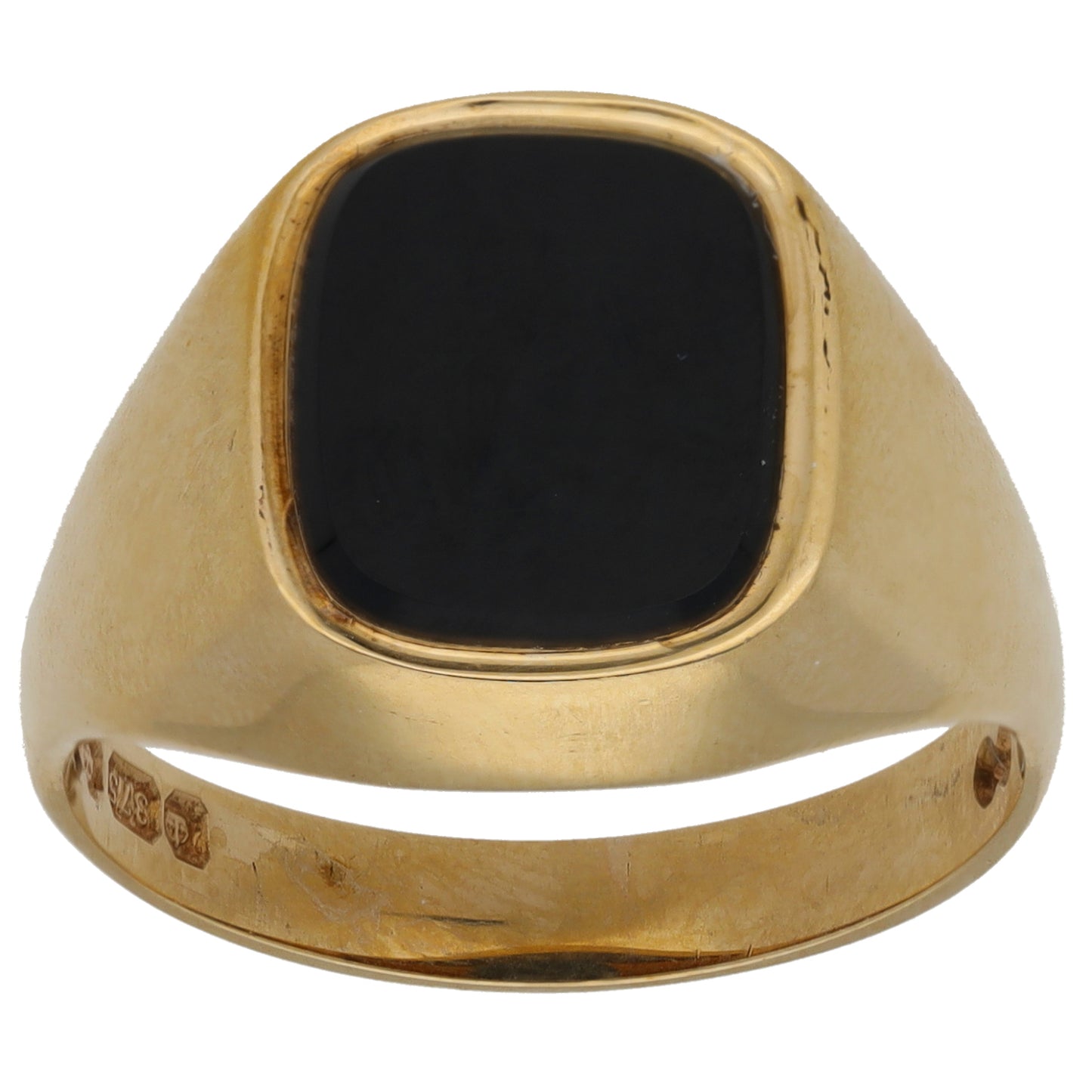 9ct Gold Onyx Signet Ring Size T