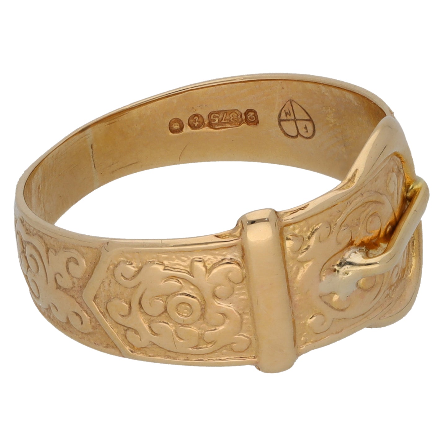 9ct Gold Buckle Ring Size R