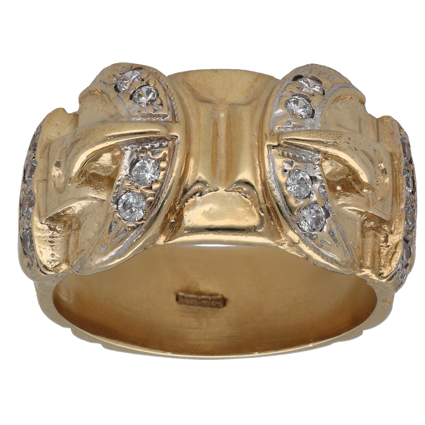 9ct Gold Cubic Zirconia Buckle Ring Size Z