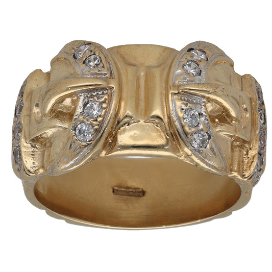 9ct Gold Cubic Zirconia Buckle Ring Size Z