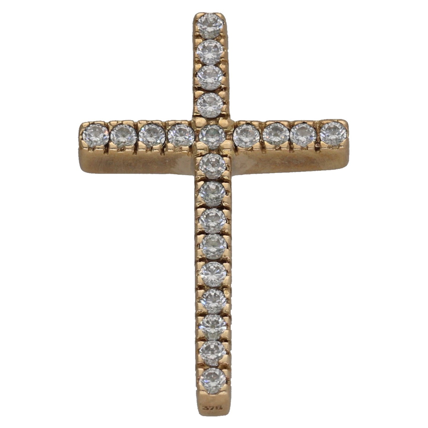 9ct Gold Cubic Zirconia Cross Pendant