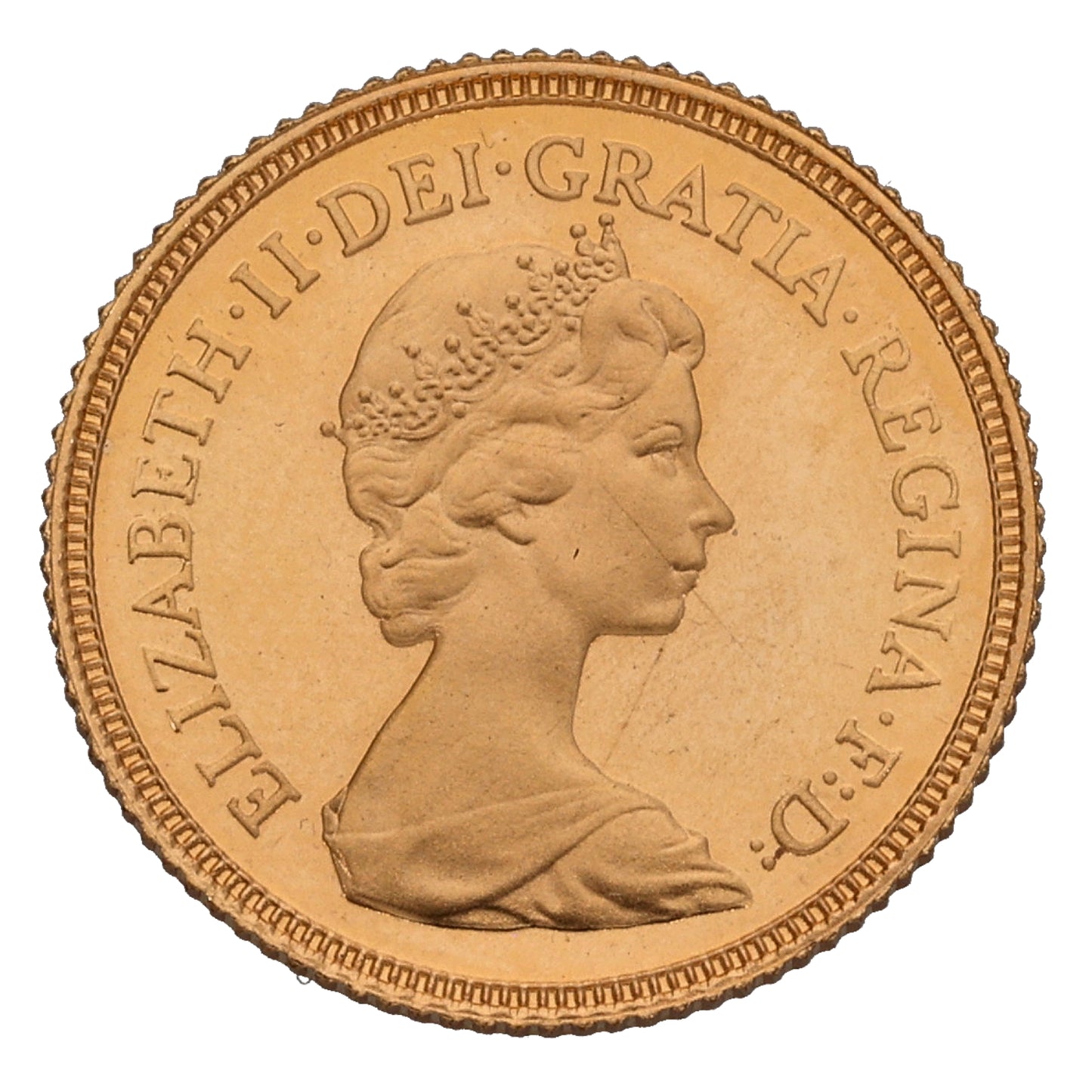 22ct Gold Queen Elizabeth II Half Sovereign Coin 1982