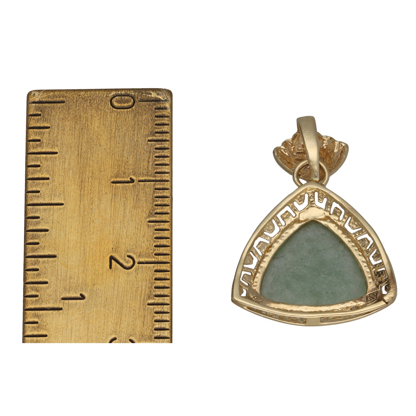 9ct Gold Jade Single Stone Pendant