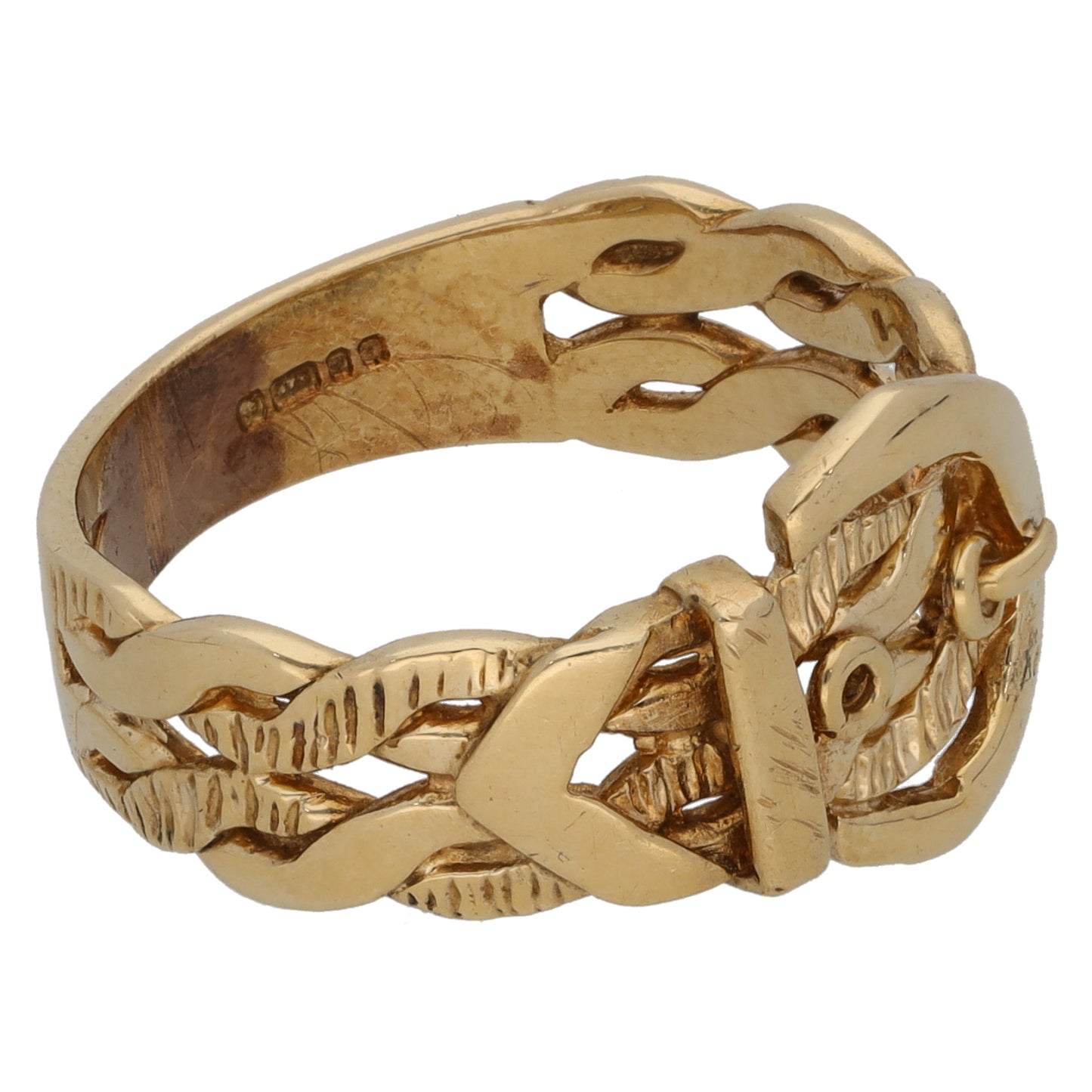 9ct Gold Buckle Ring Size P