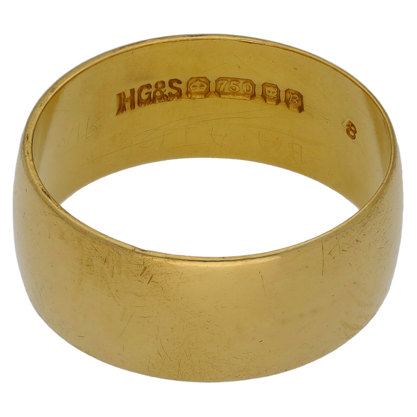 18ct Gold Plain Wedding Ring Size P