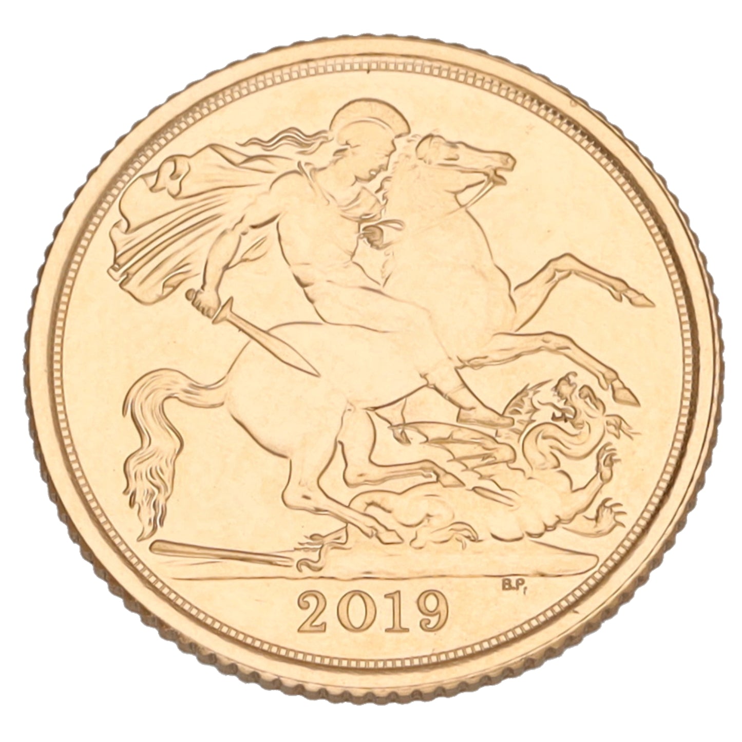 22ct Gold Queen Elizabeth II Half Sovereign Coin 2019