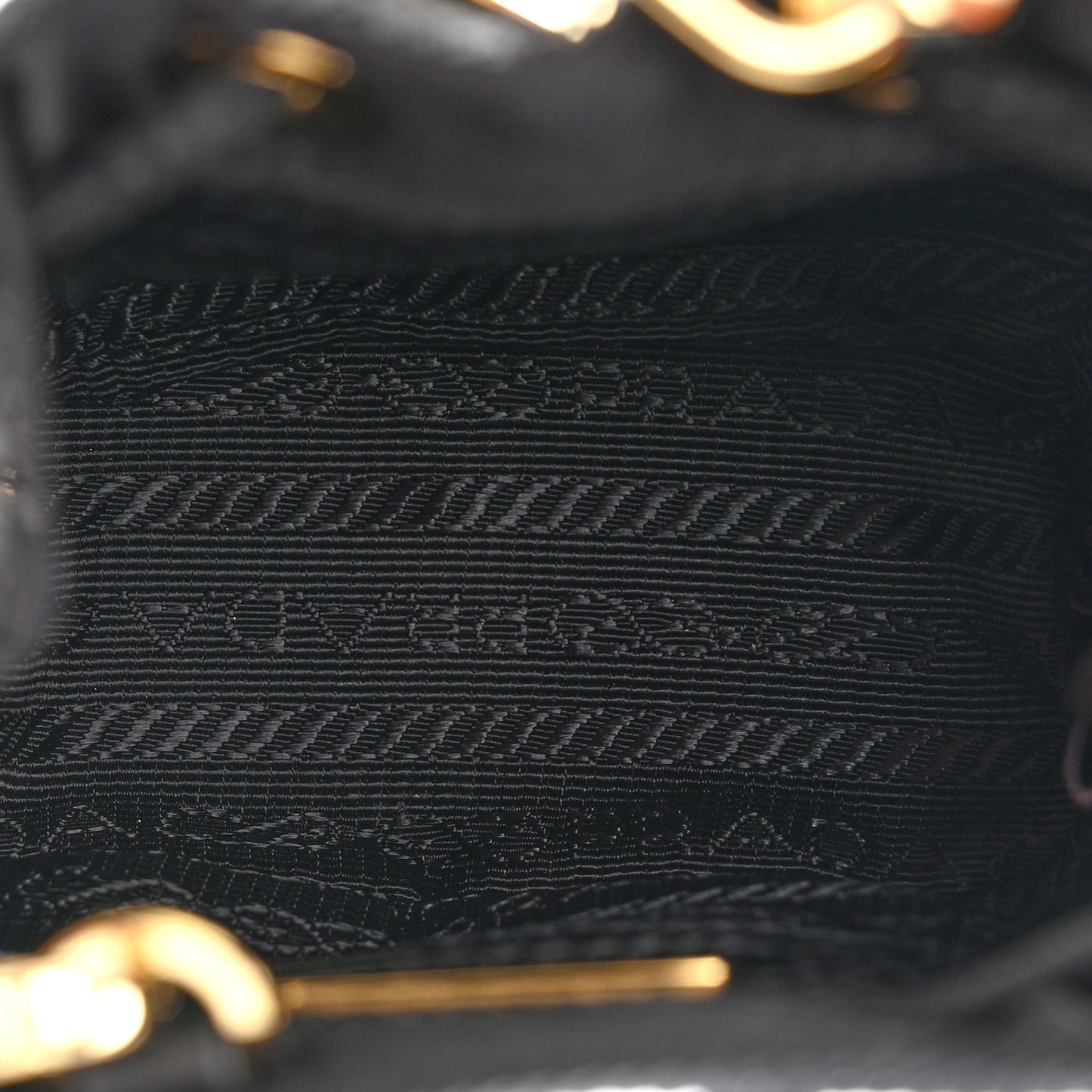 Prada Sequin Satin Triangle Logo Mini Pouch Bag - Black