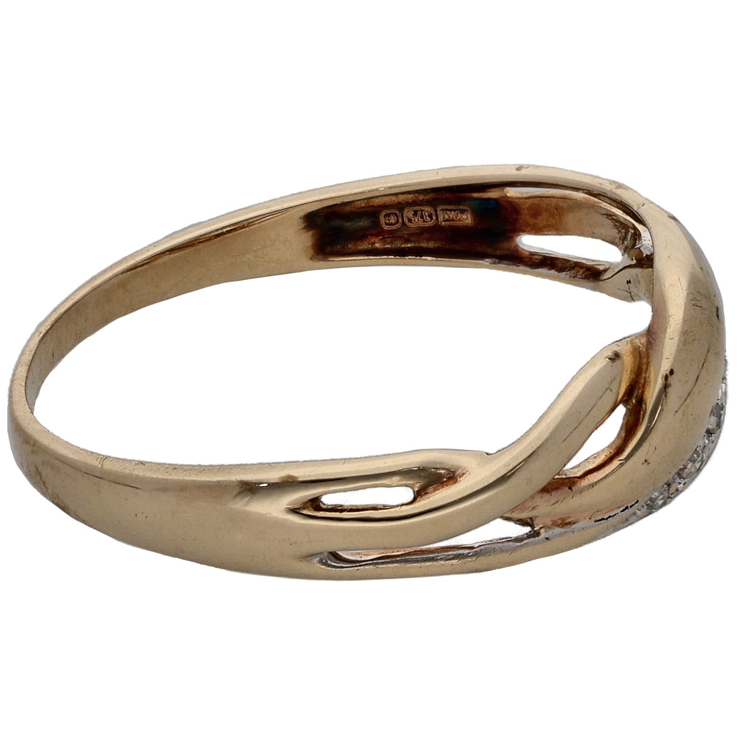 9ct Gold 0.03ct Diamond Dress/Cocktail Ring Size O
