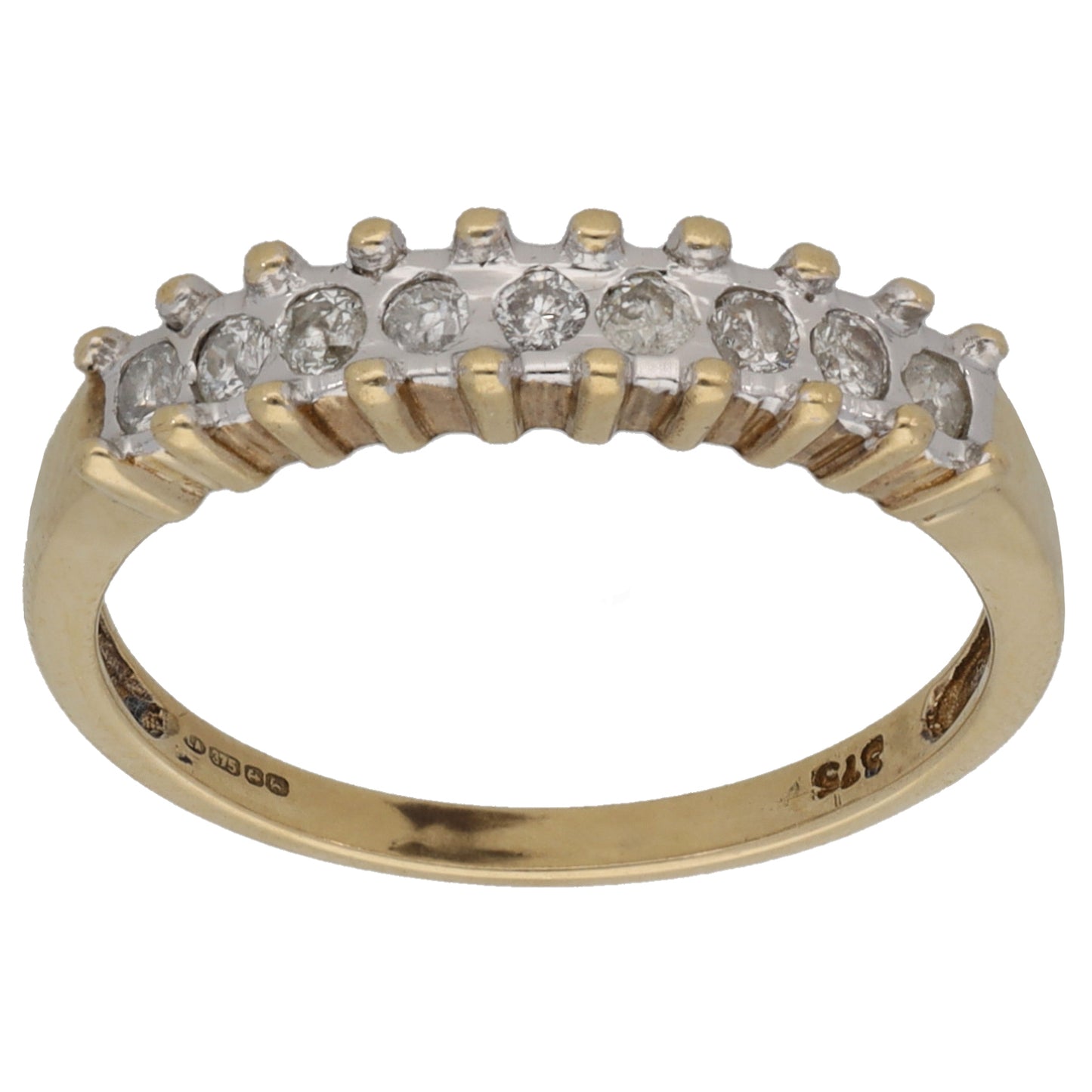 9ct Gold 0.09ct Diamond Half Eternity Ring Size K