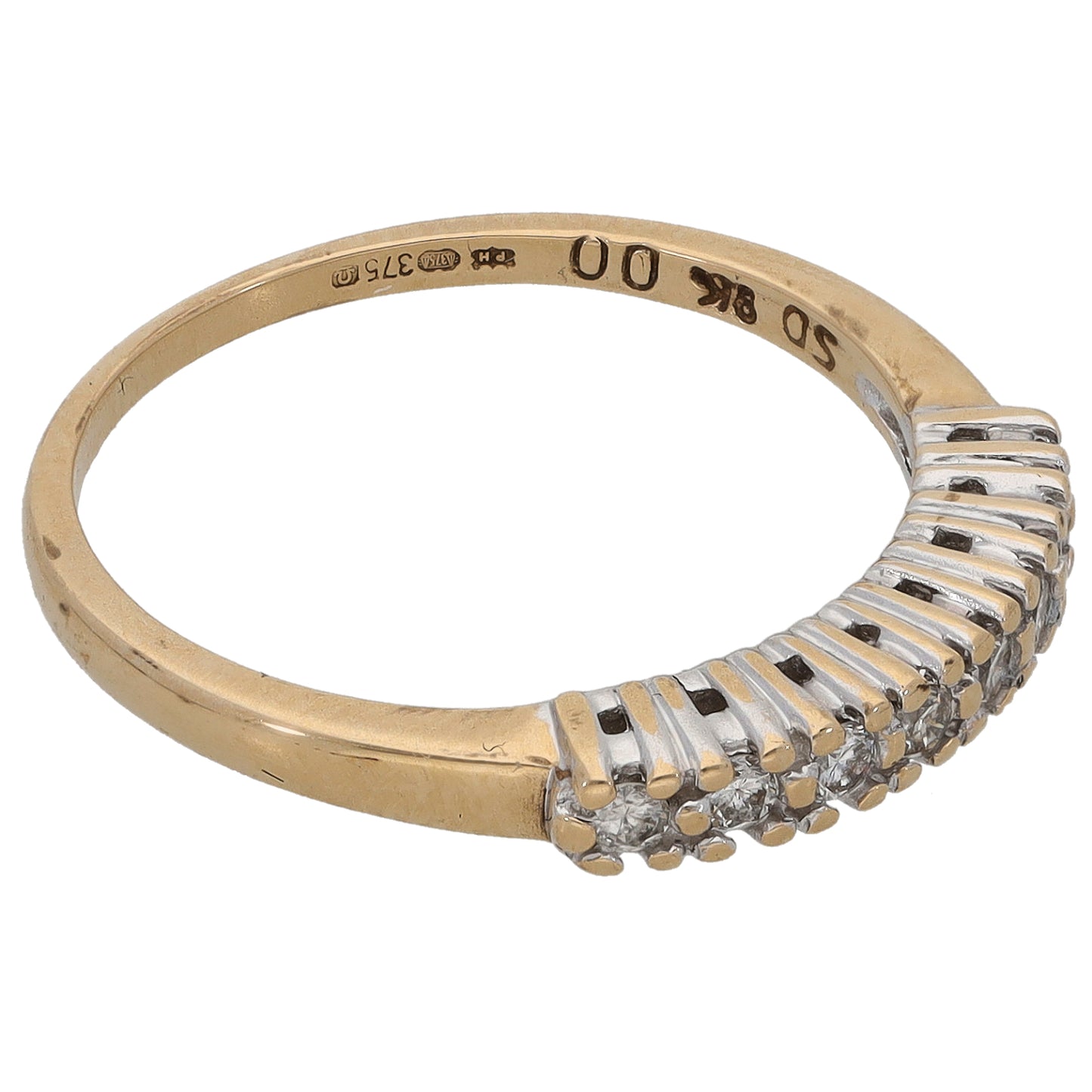 9ct Gold 0.20ct Diamond Half Eternity Ring Size M