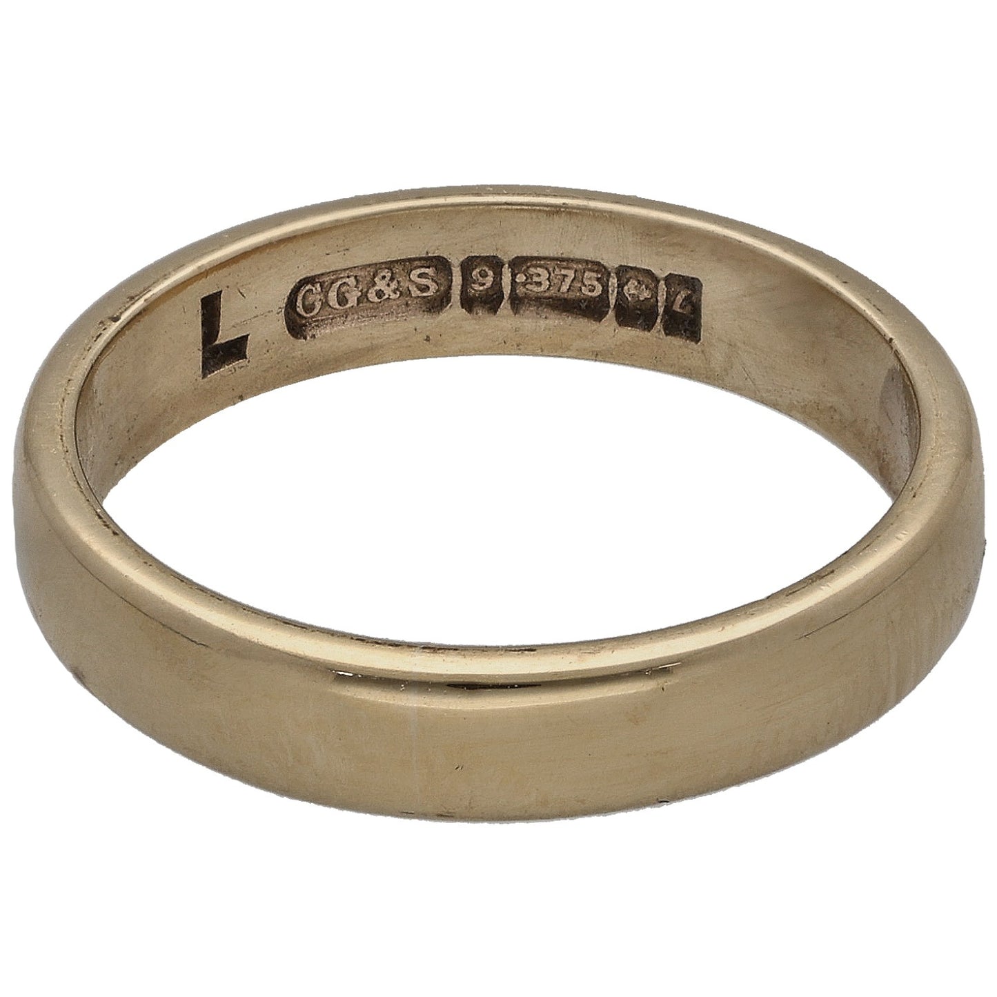 9ct Gold Plain Wedding Ring Size M