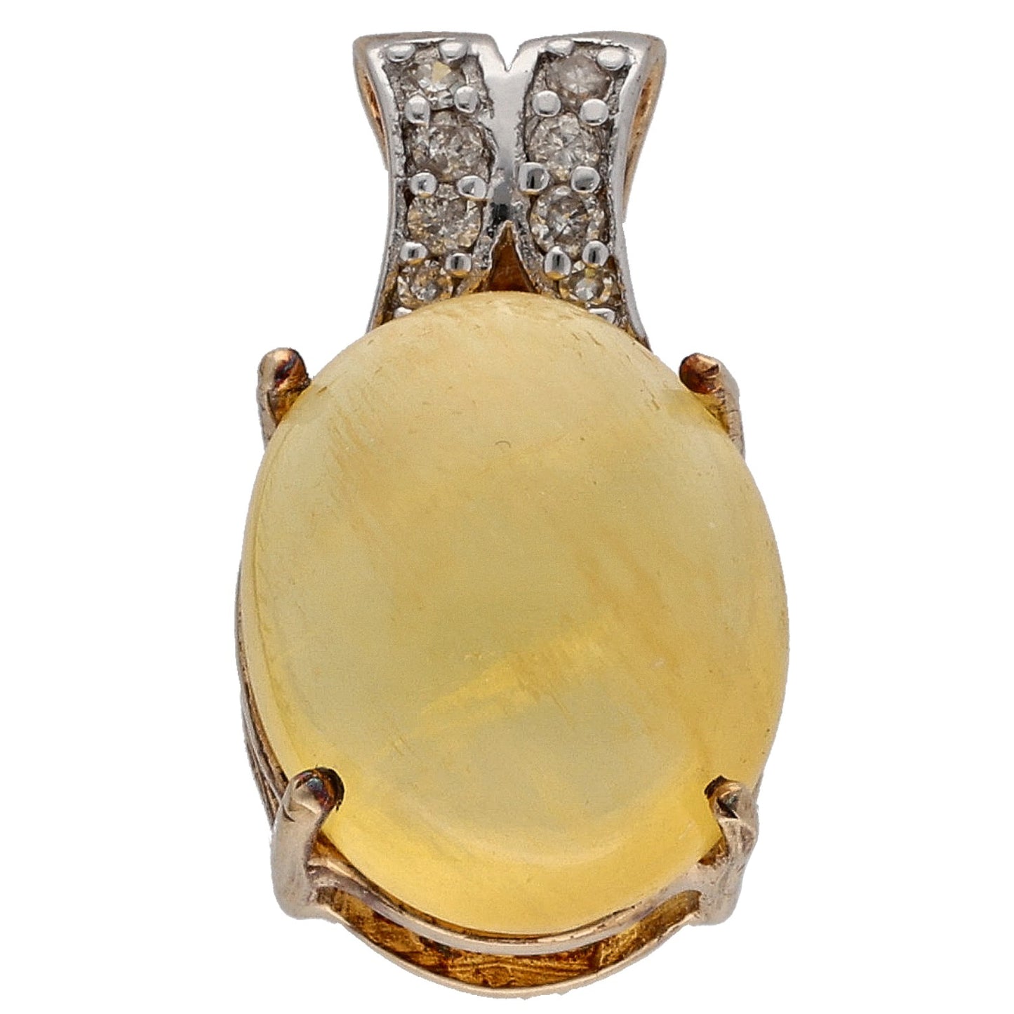 9ct Gold Tourmaline & 0.07ct Diamond Dress/Cocktail Pendant