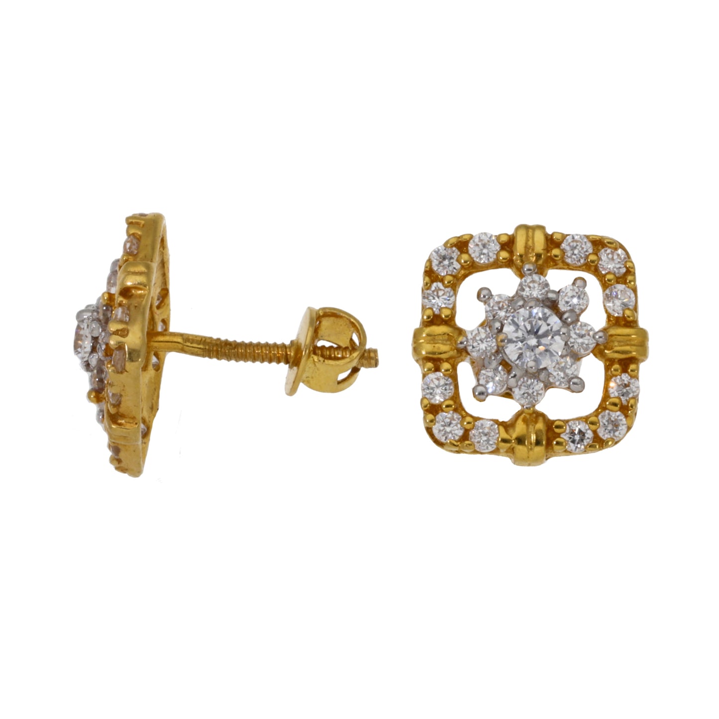 22ct Gold Cubic Zirconia Stud Earrings