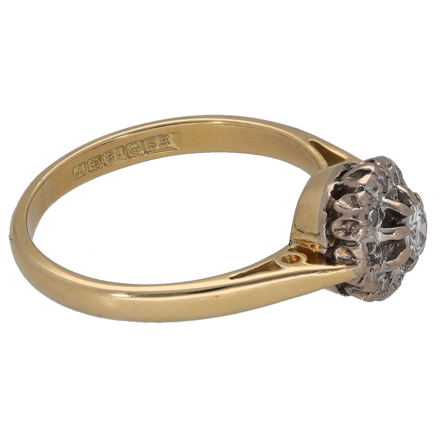 18ct Gold 0.25ct Diamond Cluster Ring Size K