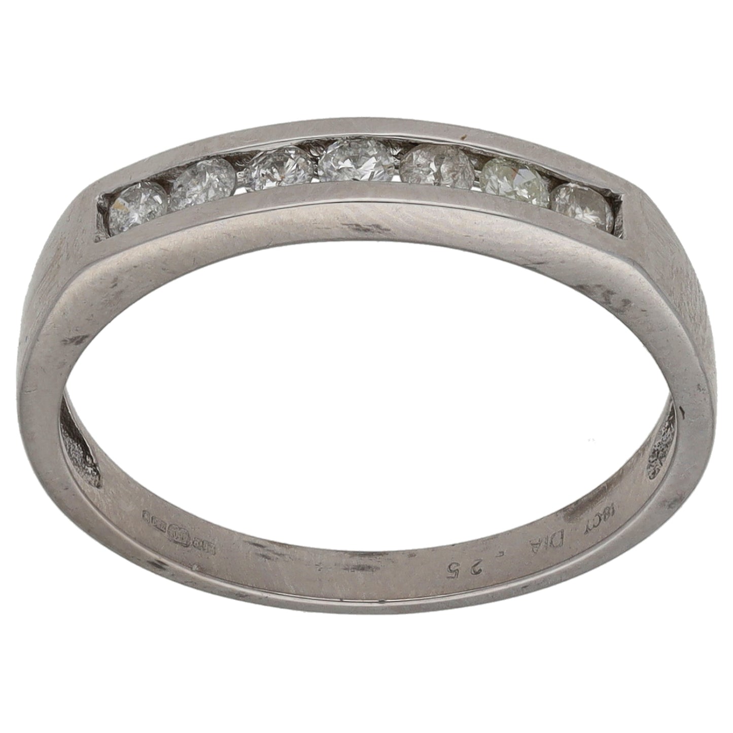 18ct White Gold 0.25ct Diamond Half Eternity Ring Size N