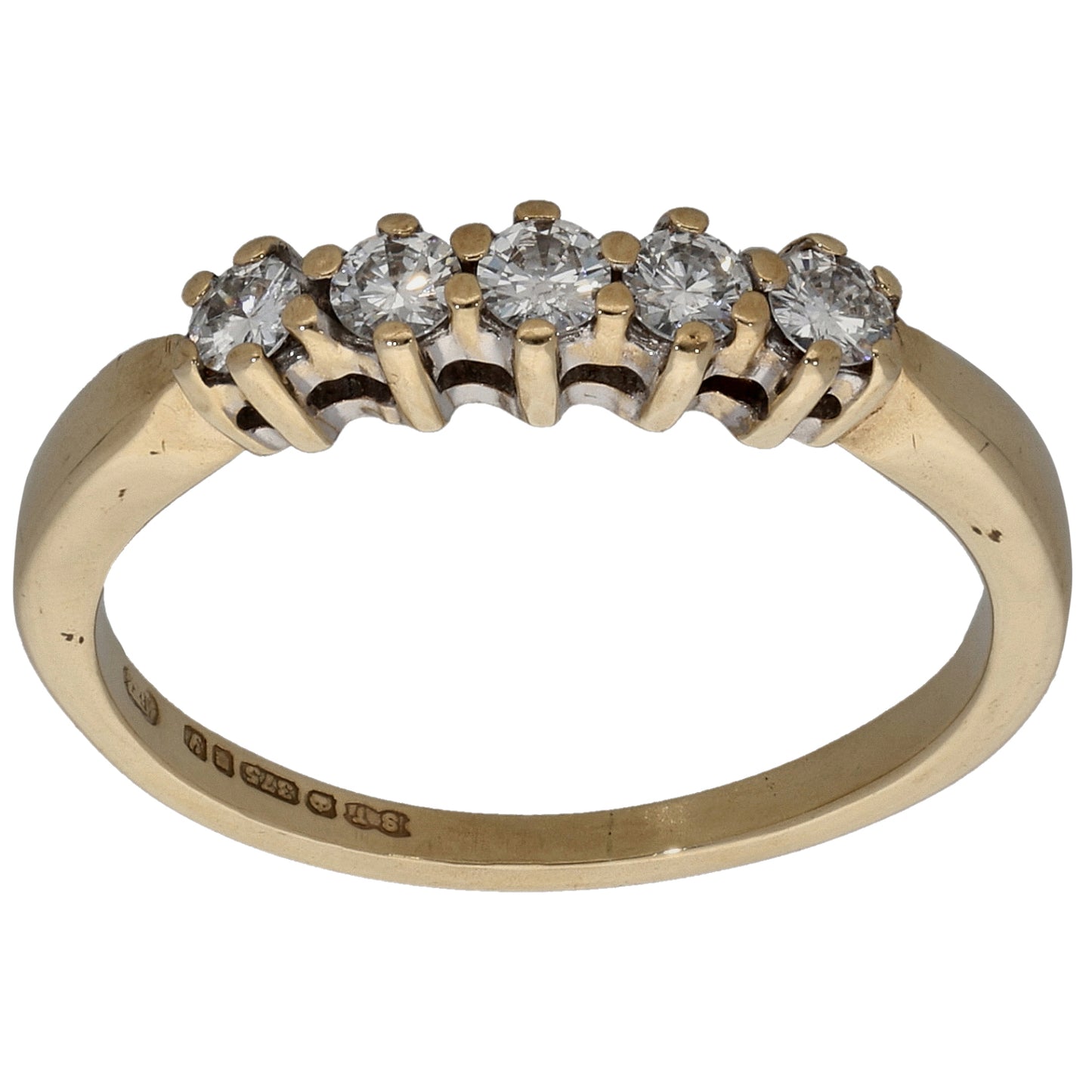 9ct Gold 0.20ct Diamond Half Eternity Ring Size L