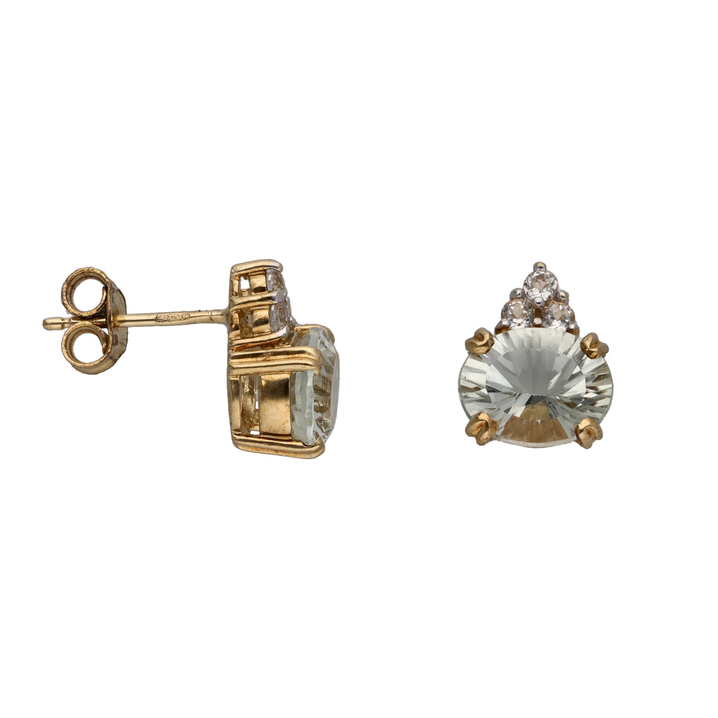 9ct Gold Quartz Earrings & Pendant Set