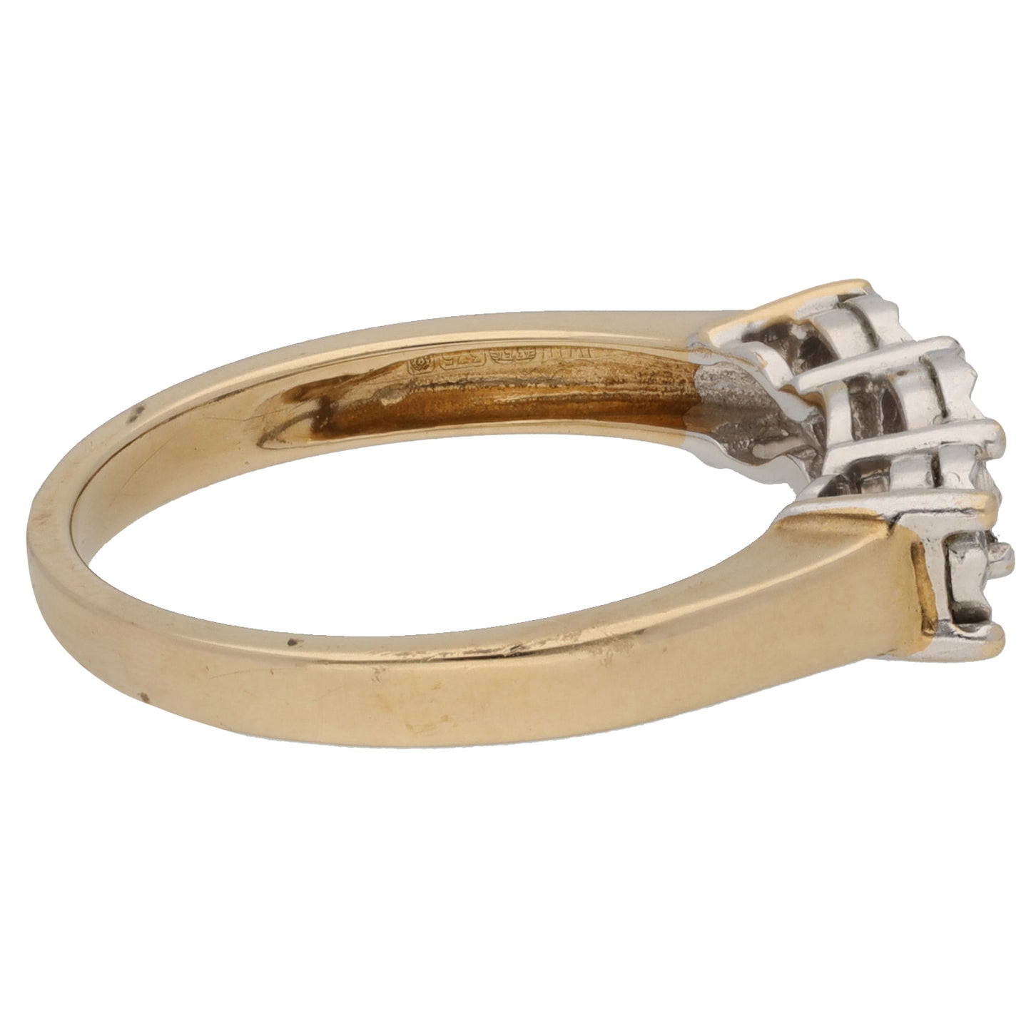 9ct Gold 0.30ct Diamond Trilogy Ring Size O