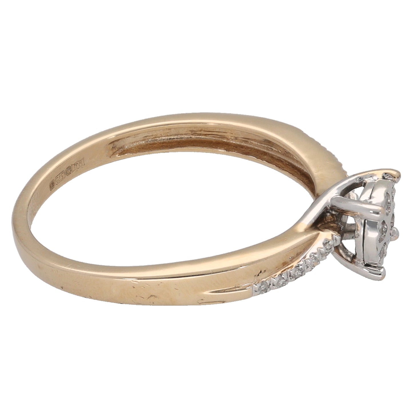 9ct Gold 0.10ct Diamond Cluster Ring Size K
