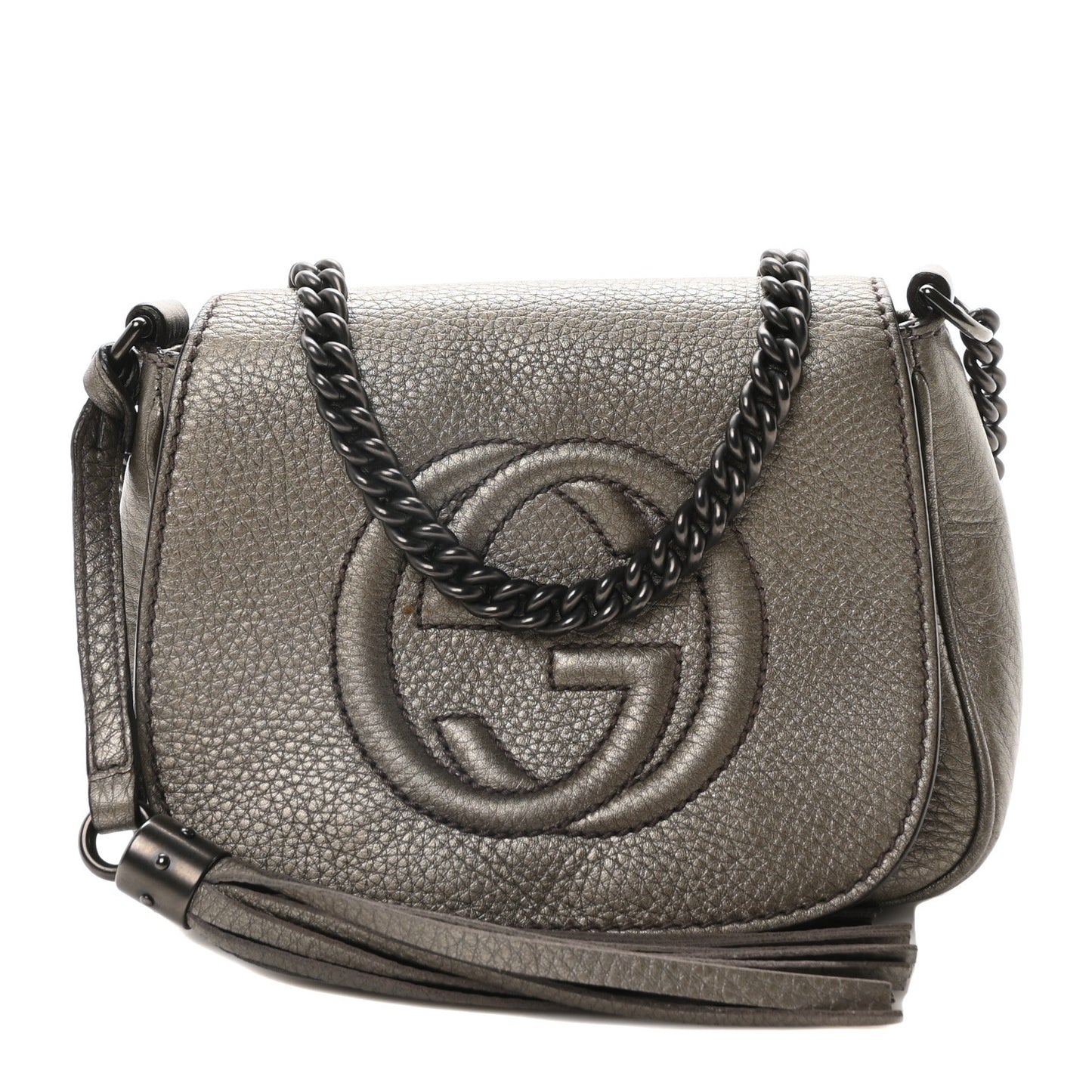 Gucci Soho Flap Calfskin Leather Bag - Sasso