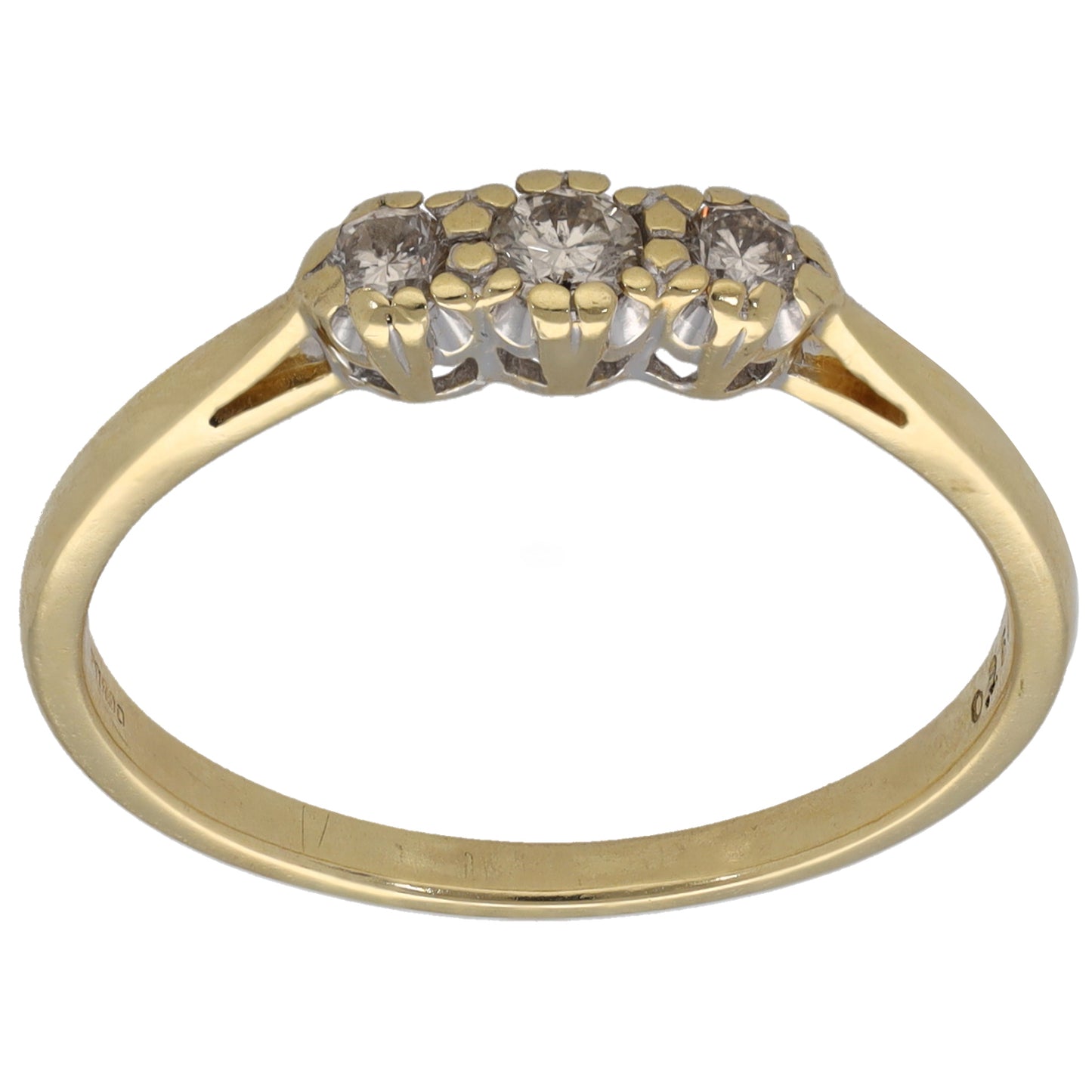 18ct Gold 0.25ct Diamond Half Eternity Ring Size S