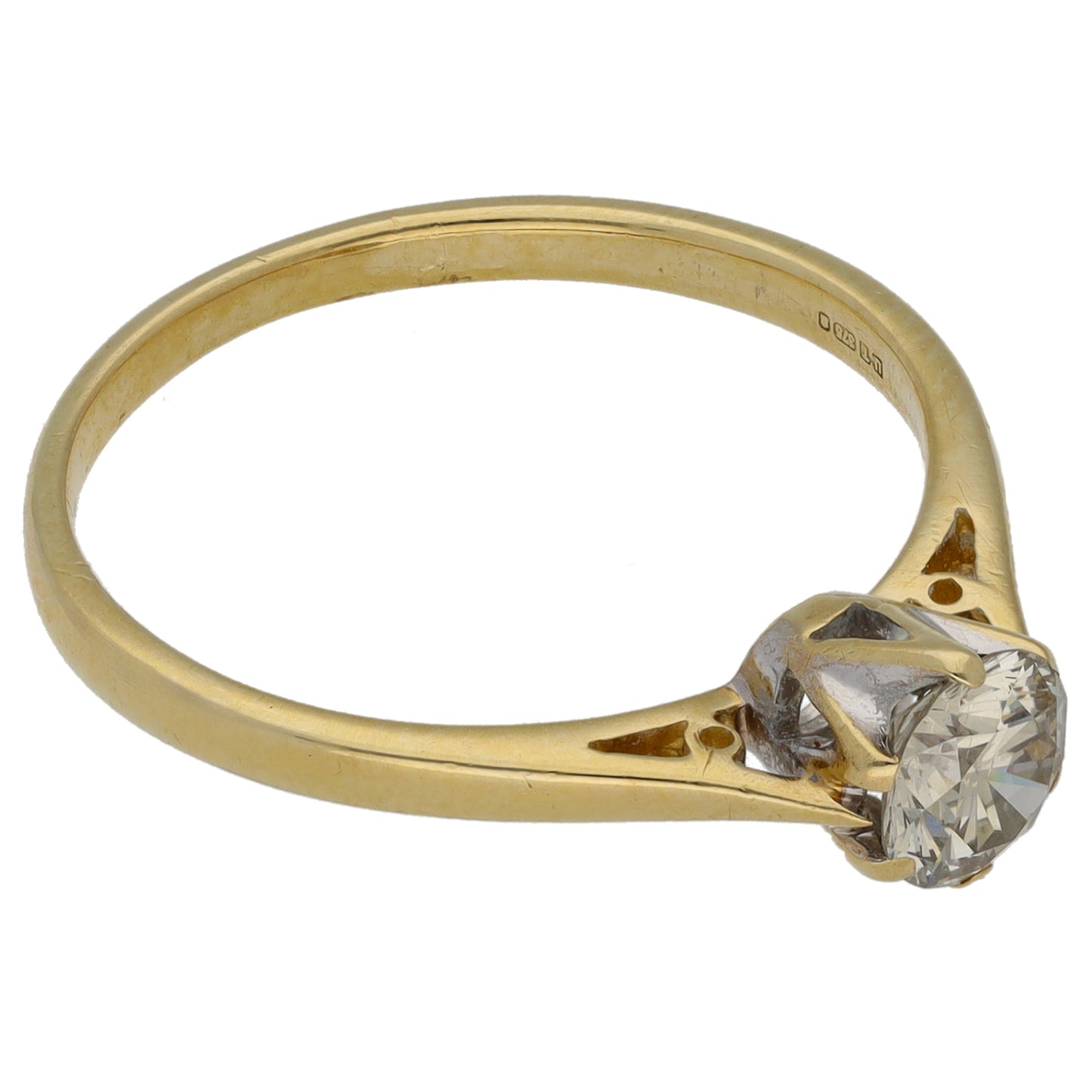 9ct Gold 0.56ct Diamond Solitaire Ring Size P
