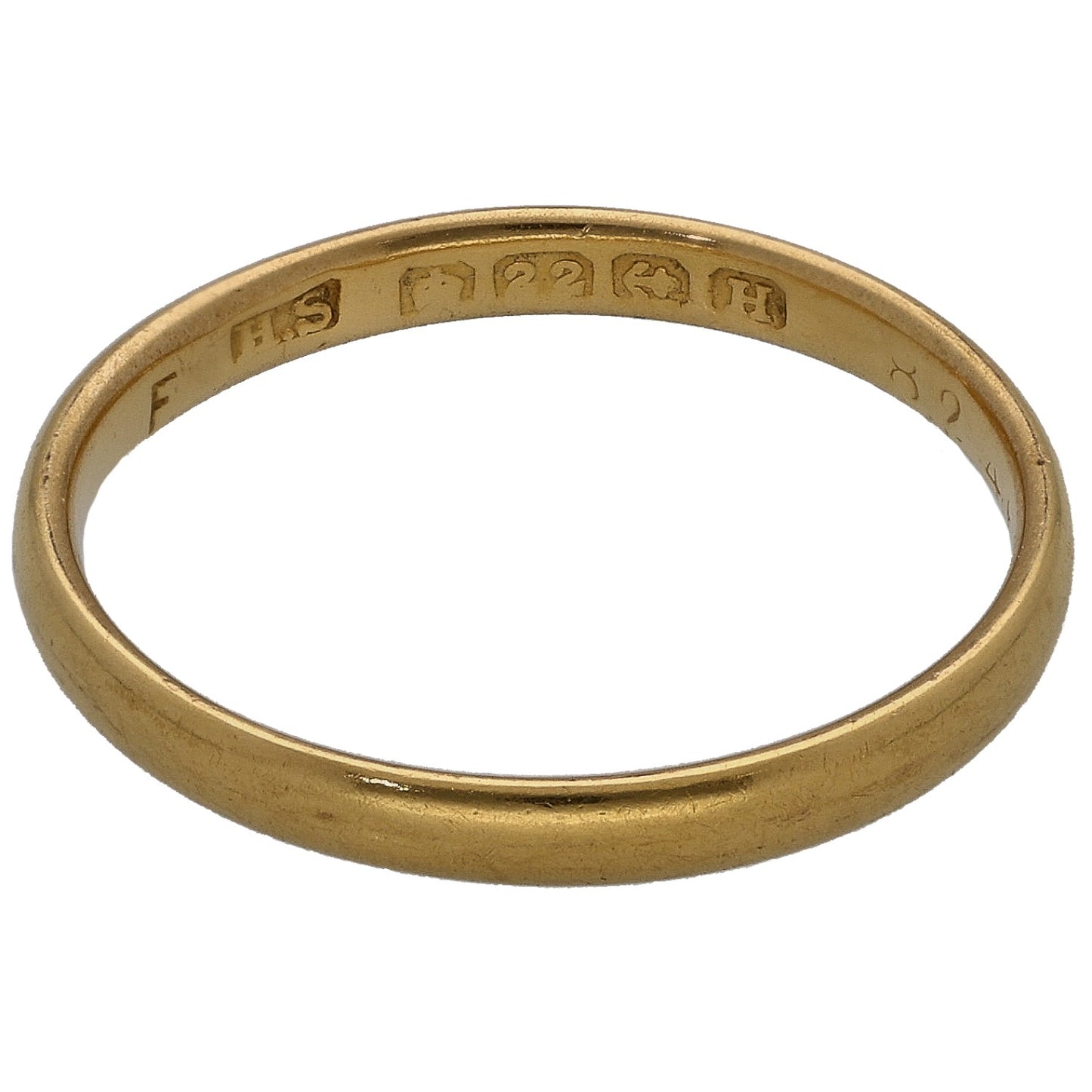 22ct Gold Plain Wedding Ring Size L