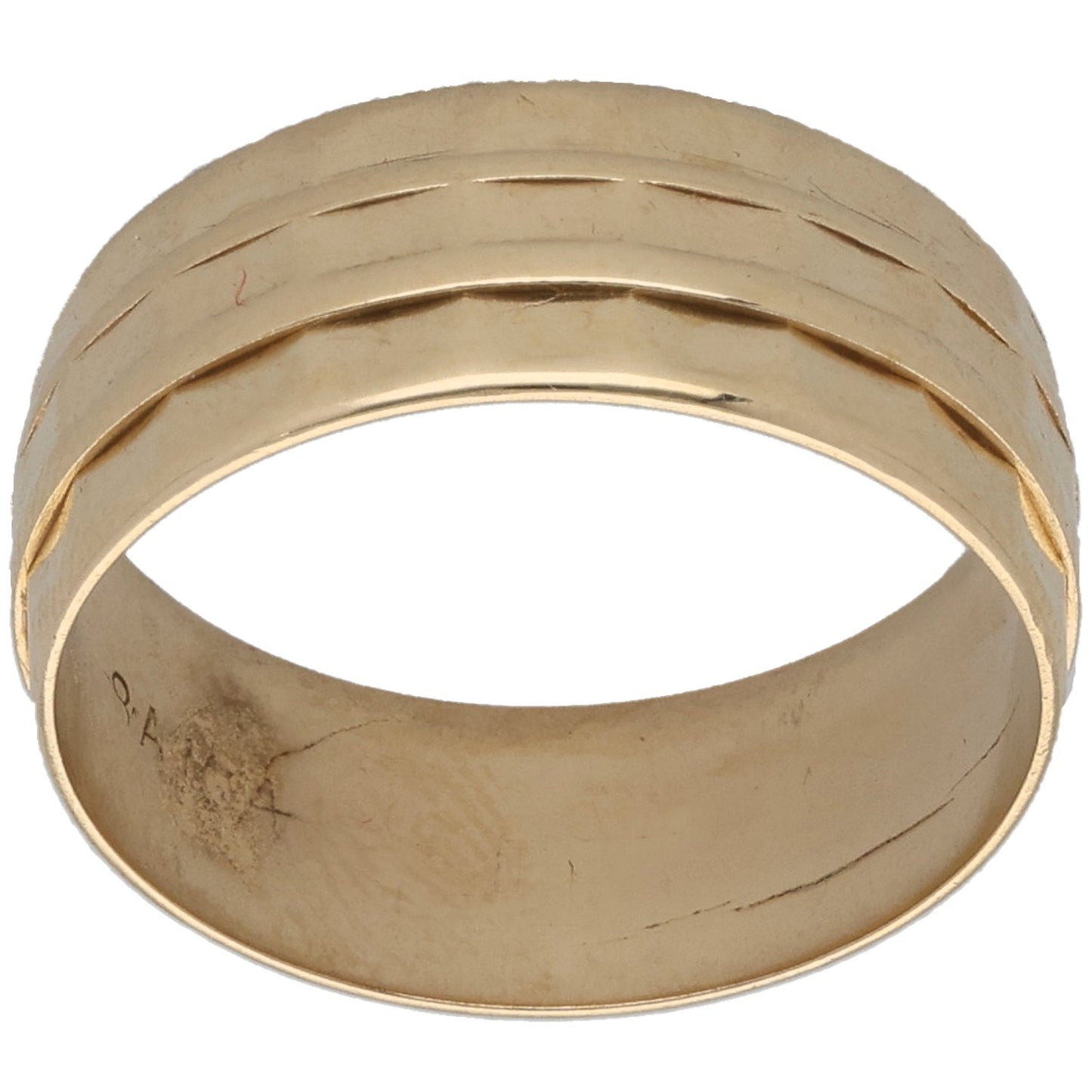 9ct Gold Patterned Wedding Ring Size N